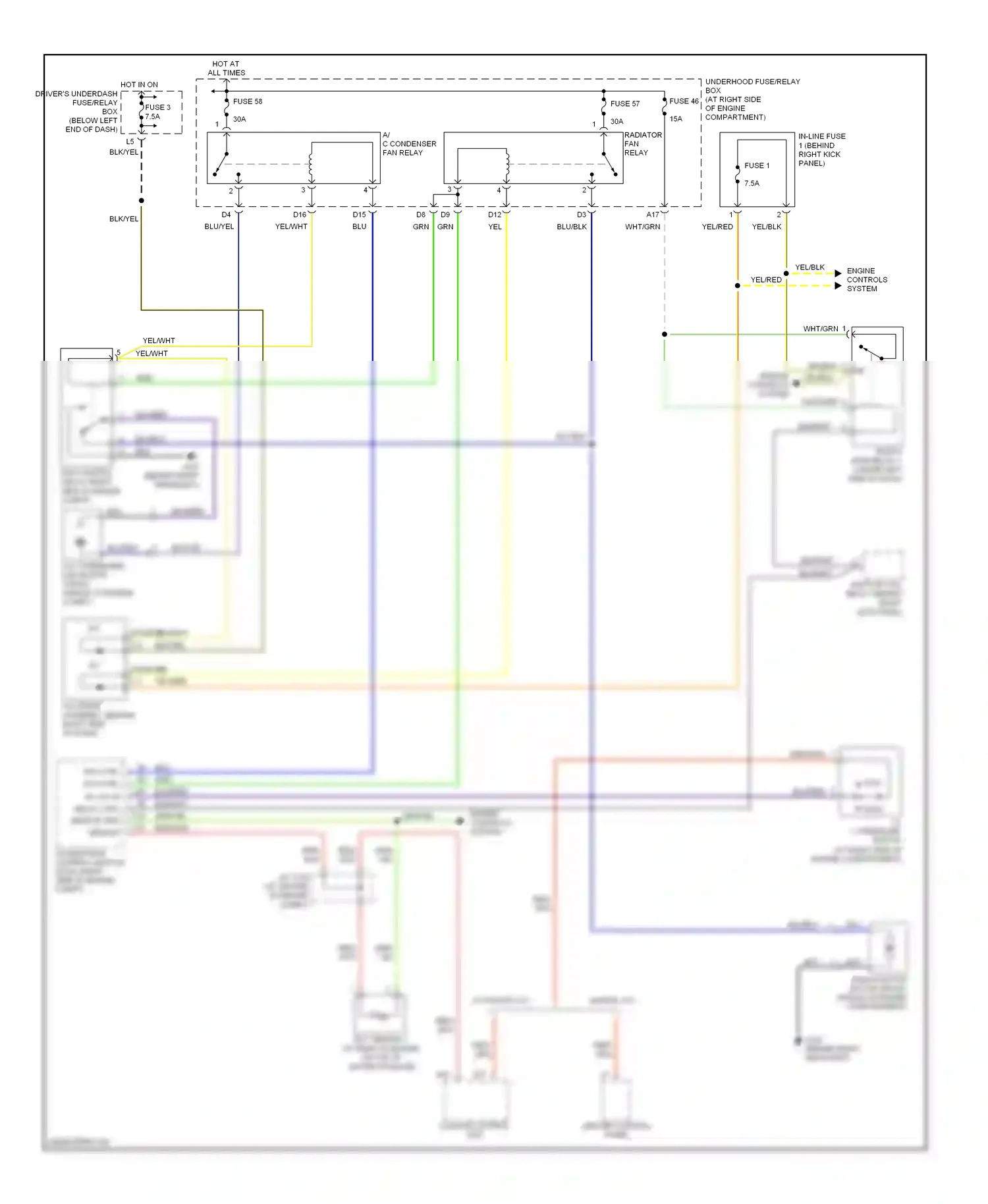 Wiring diagram automatic a/c for Honda Pilot I facelift (2005-2008) (1 of 1)