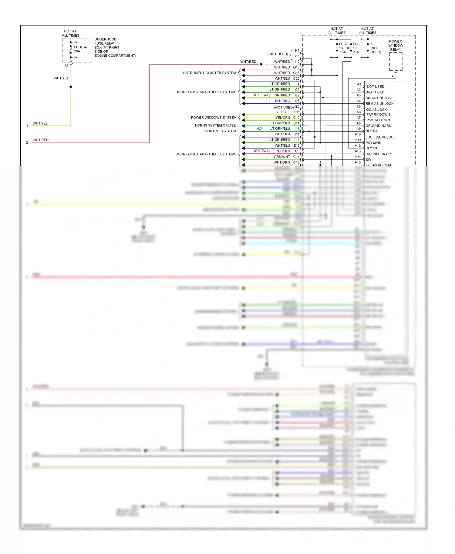 Wiring diagram blk/red for Honda Pilot I facelift (2005-2008) (1 of 21)