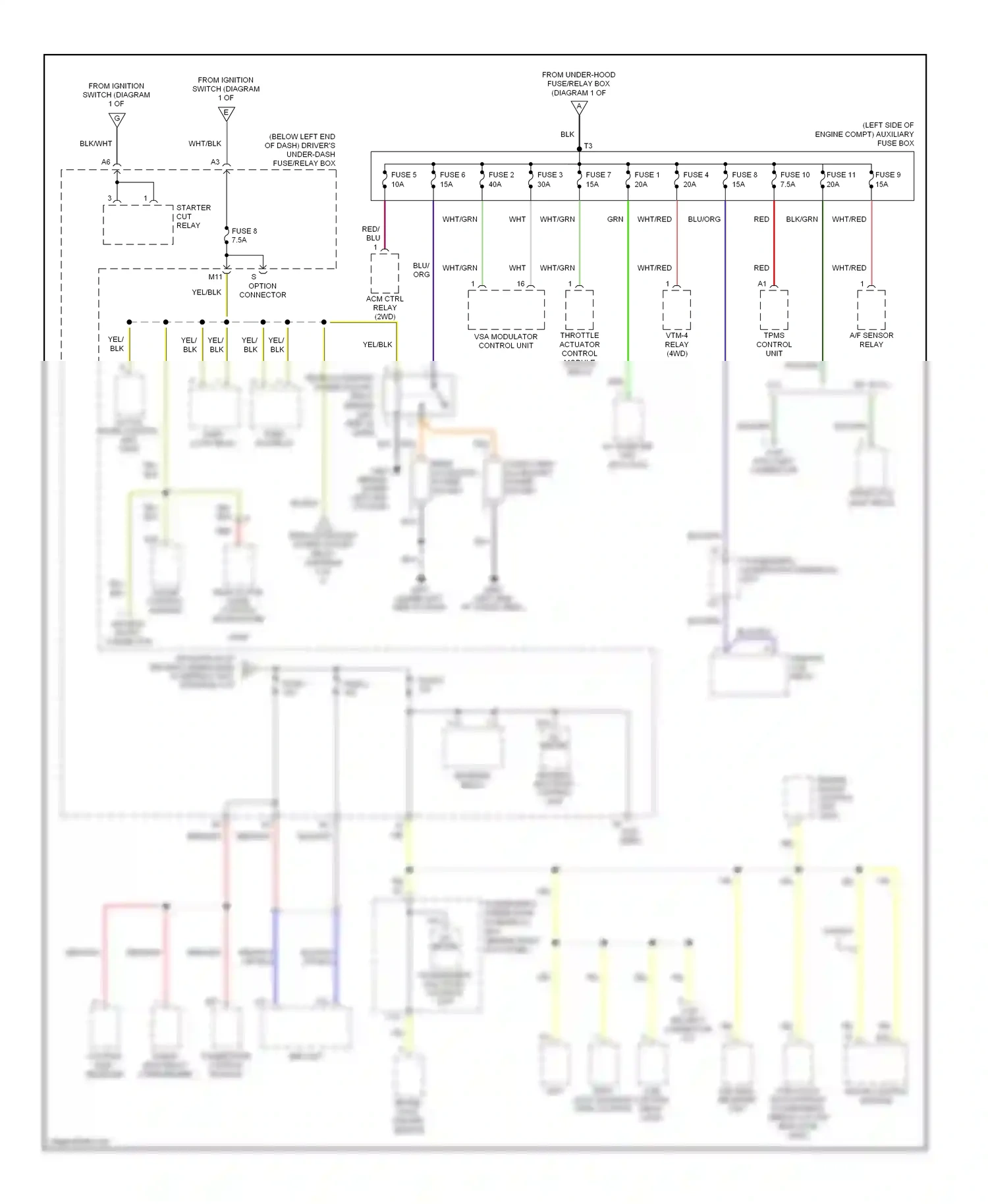Wiring diagram blu for Honda Pilot I facelift (2005-2008) (42 of 70)