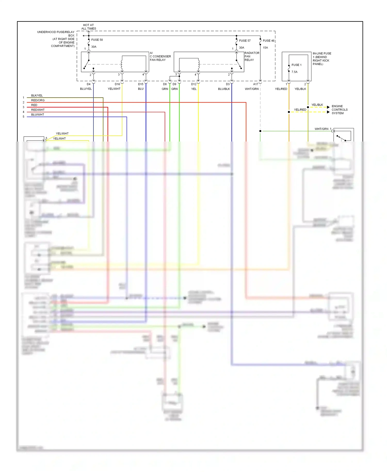 Wiring diagram blu/red for Honda Pilot I facelift (2005-2008) (3 of 27)