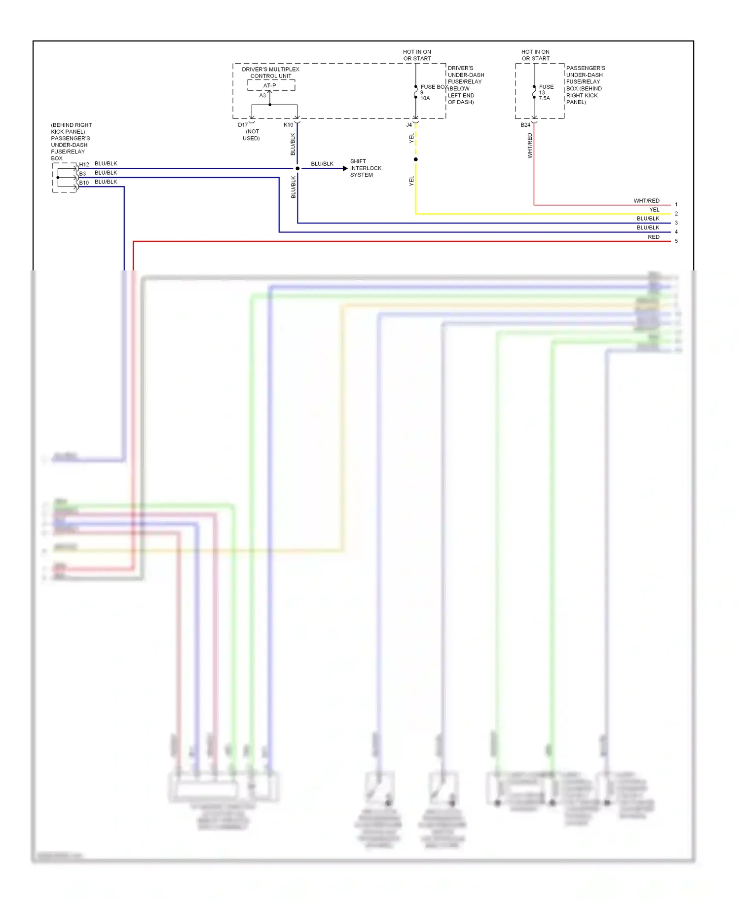 Wiring diagram driver's multiplex control unit for Honda Pilot I facelift (2005-2008) (11 of 18)