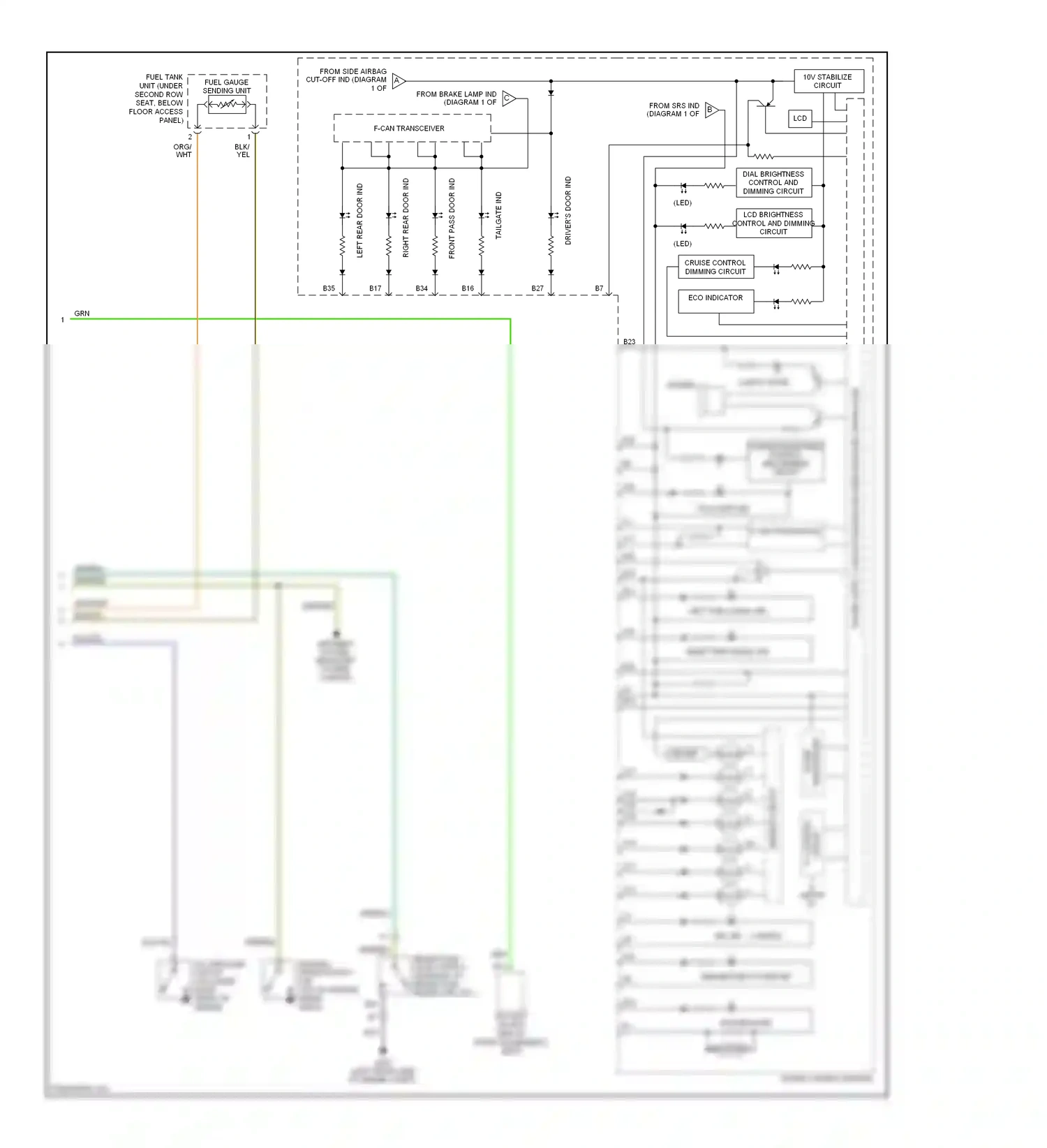 Wiring diagram drl ind for Honda Pilot I facelift (2005-2008) (2 of 2)