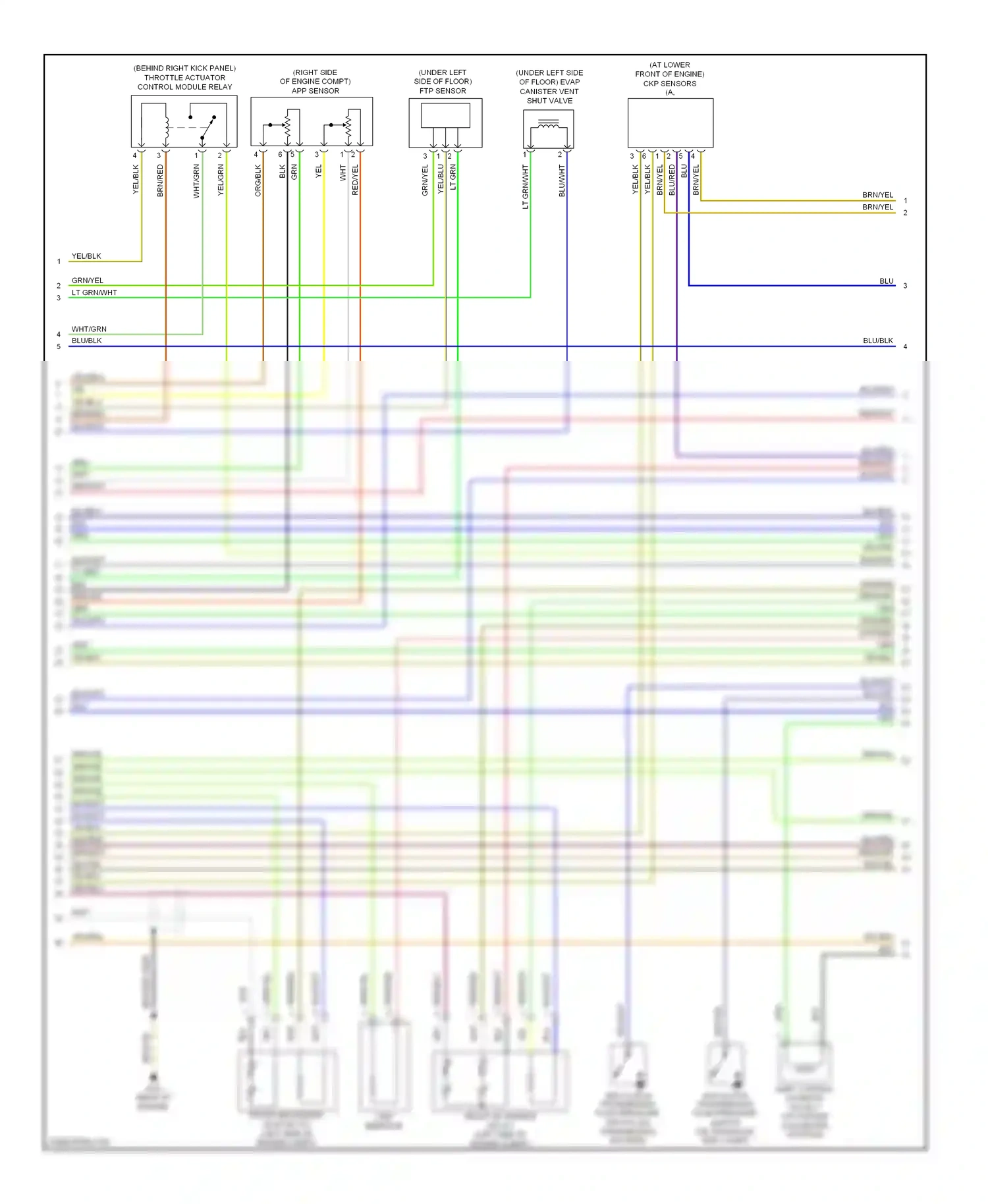 Wiring diagram front a/f sensor for Honda Pilot I facelift (2005-2008) (1 of 2)