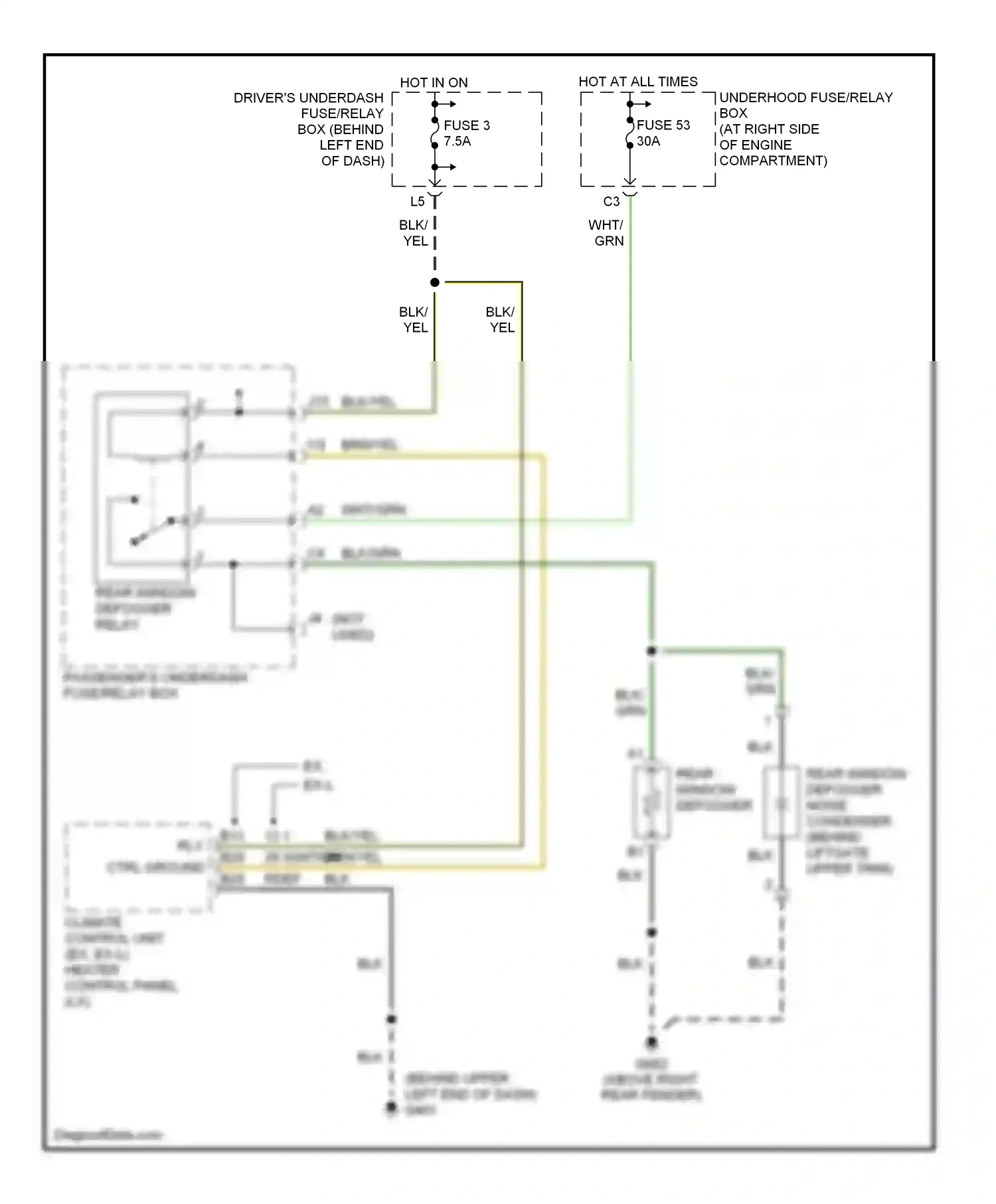 Wiring diagram fuse 3 for Honda Pilot I facelift (2005-2008) (5 of 5)