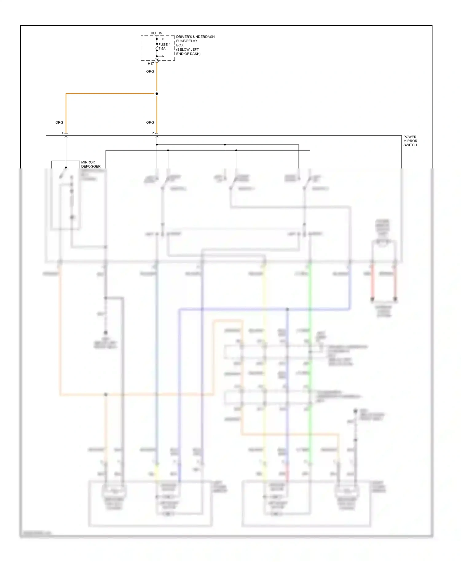 Wiring diagram fuse 4 for Honda Pilot I facelift (2005-2008) (5 of 6)
