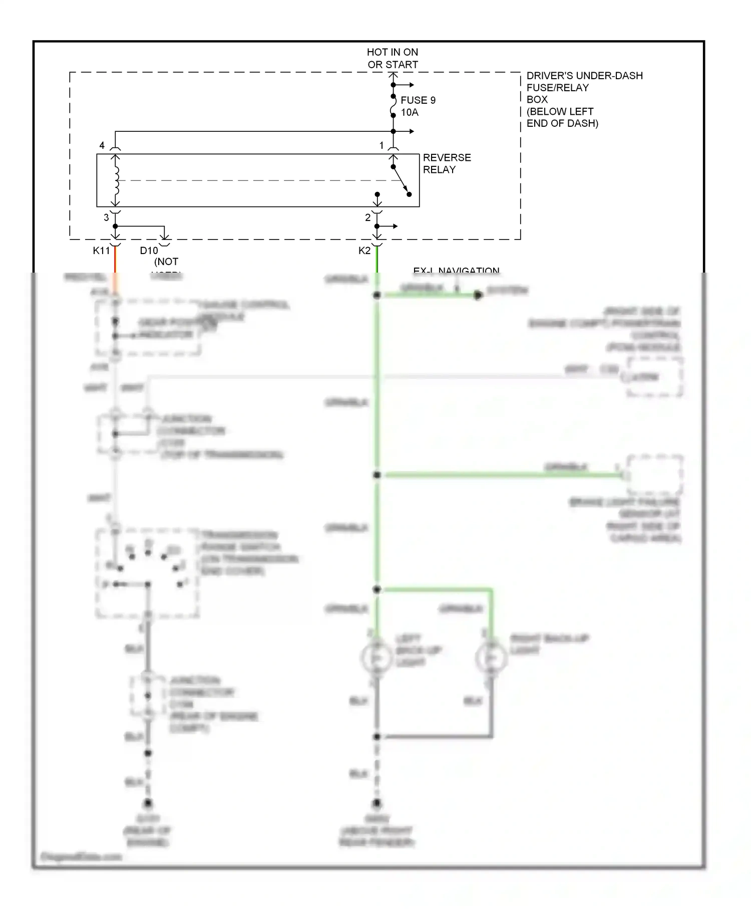 Wiring diagram grn/blk for Honda Pilot I facelift (2005-2008) (3 of 20)