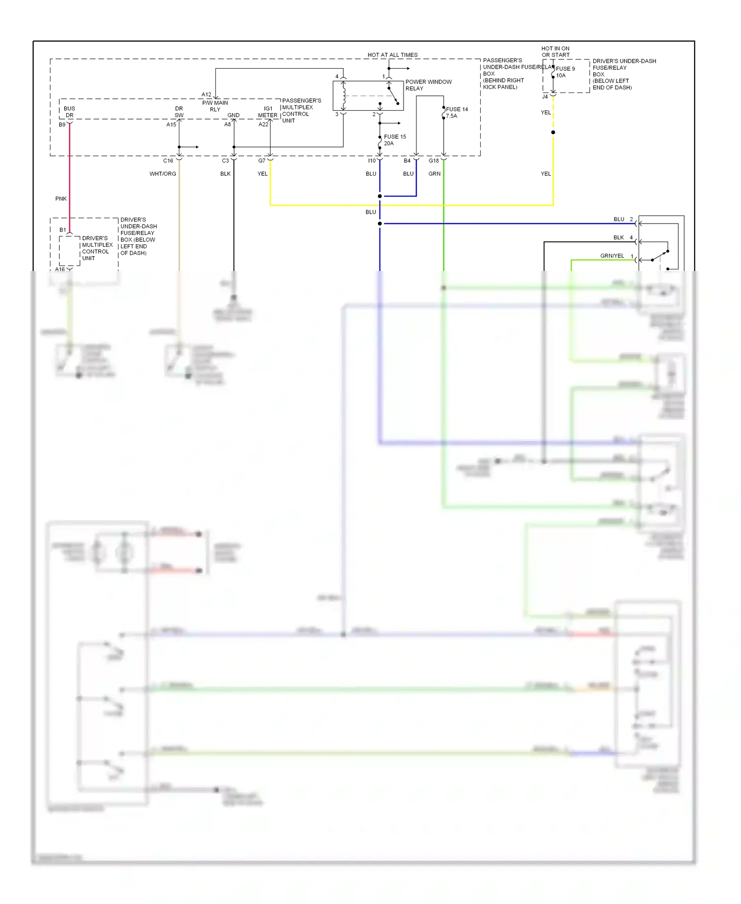Wiring diagram grn/org for Honda Pilot I facelift (2005-2008) (16 of 20)