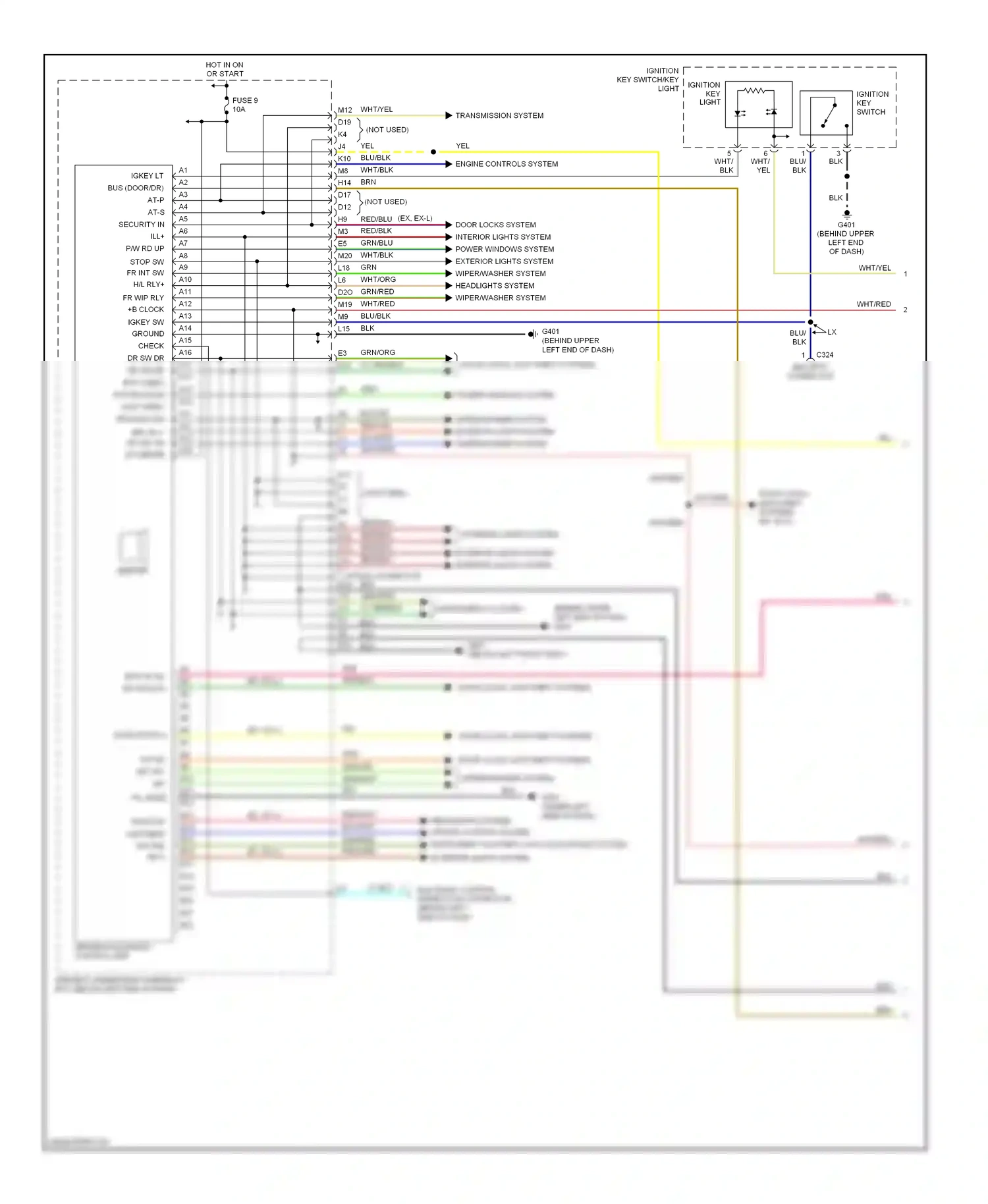Wiring diagram grn/red for Honda Pilot I facelift (2005-2008) (5 of 44)