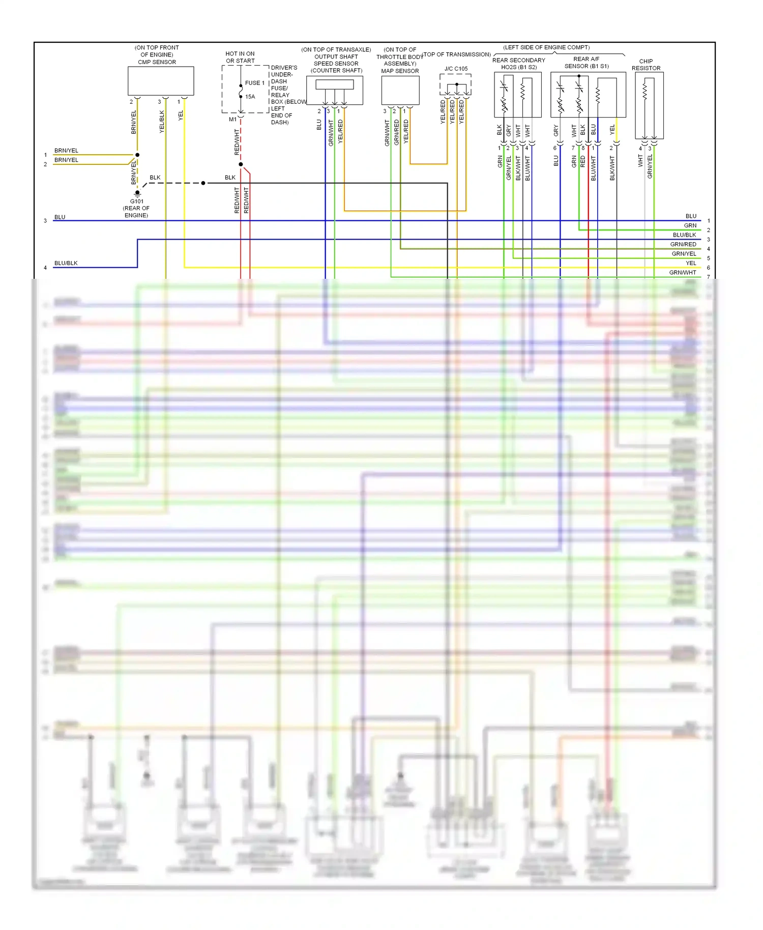 Wiring diagram grn/yel for Honda Pilot I facelift (2005-2008) (20 of 34)