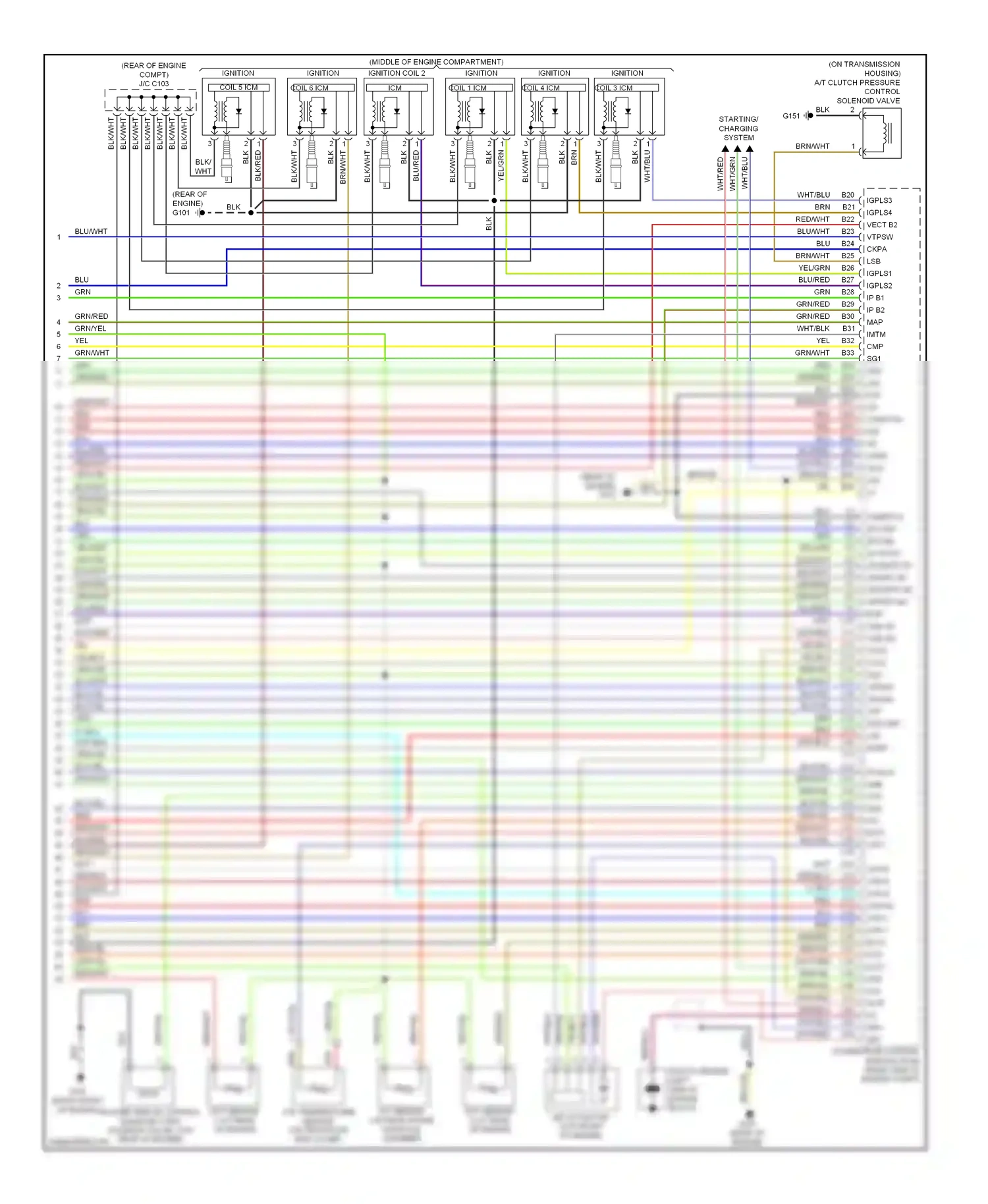 Wiring diagram ignition coil 5 icm for Honda Pilot I facelift (2005-2008) (1 of 2)
