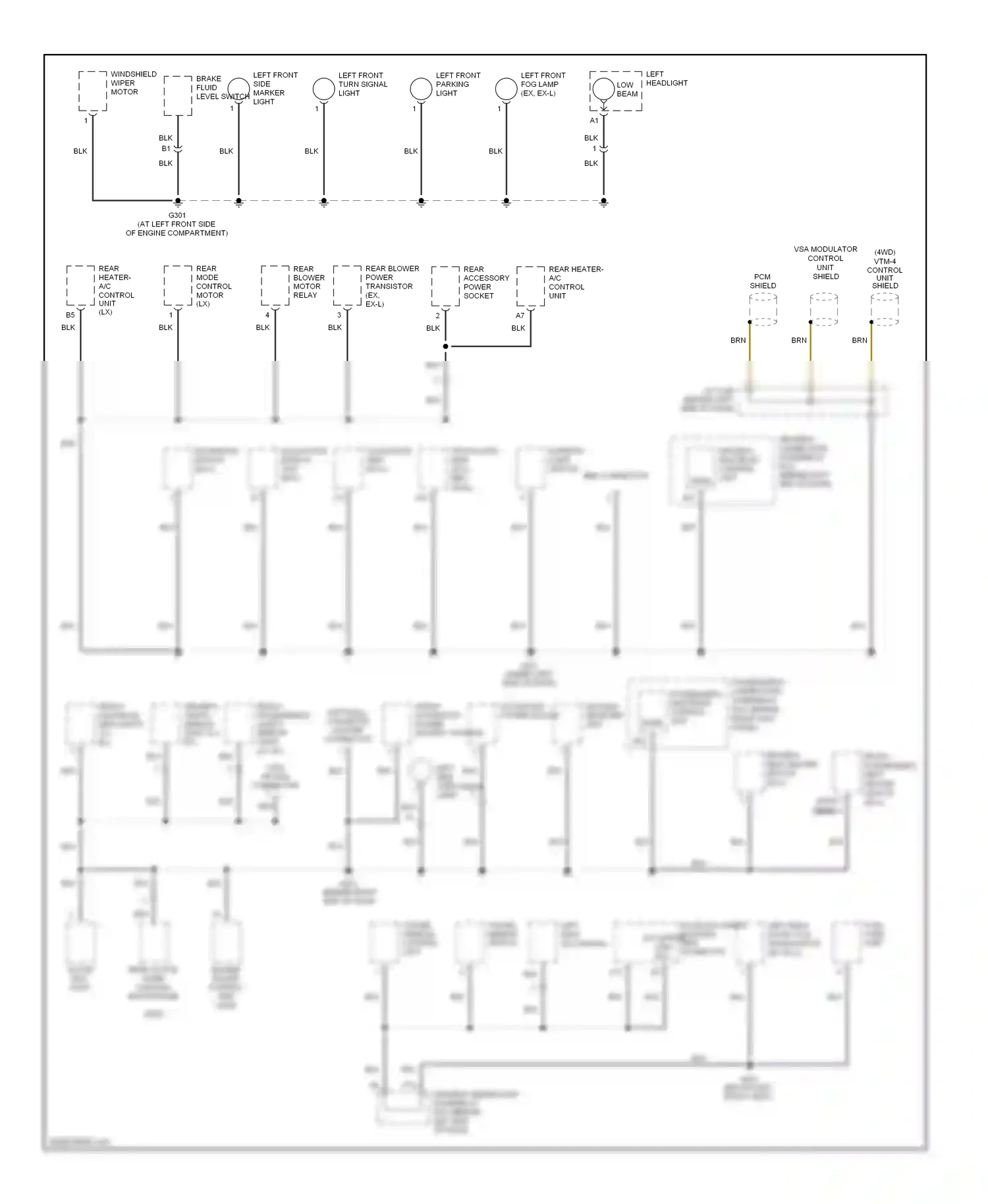 Wiring diagram interior light switch for Honda Pilot I facelift (2005-2008) (1 of 6)