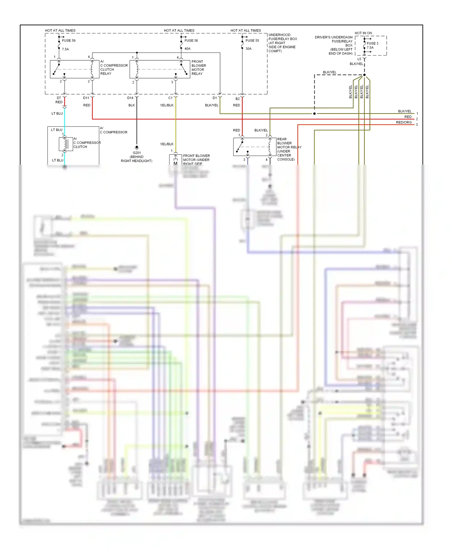 Wiring diagram m-hot for Honda Pilot I facelift (2005-2008) (3 of 3)