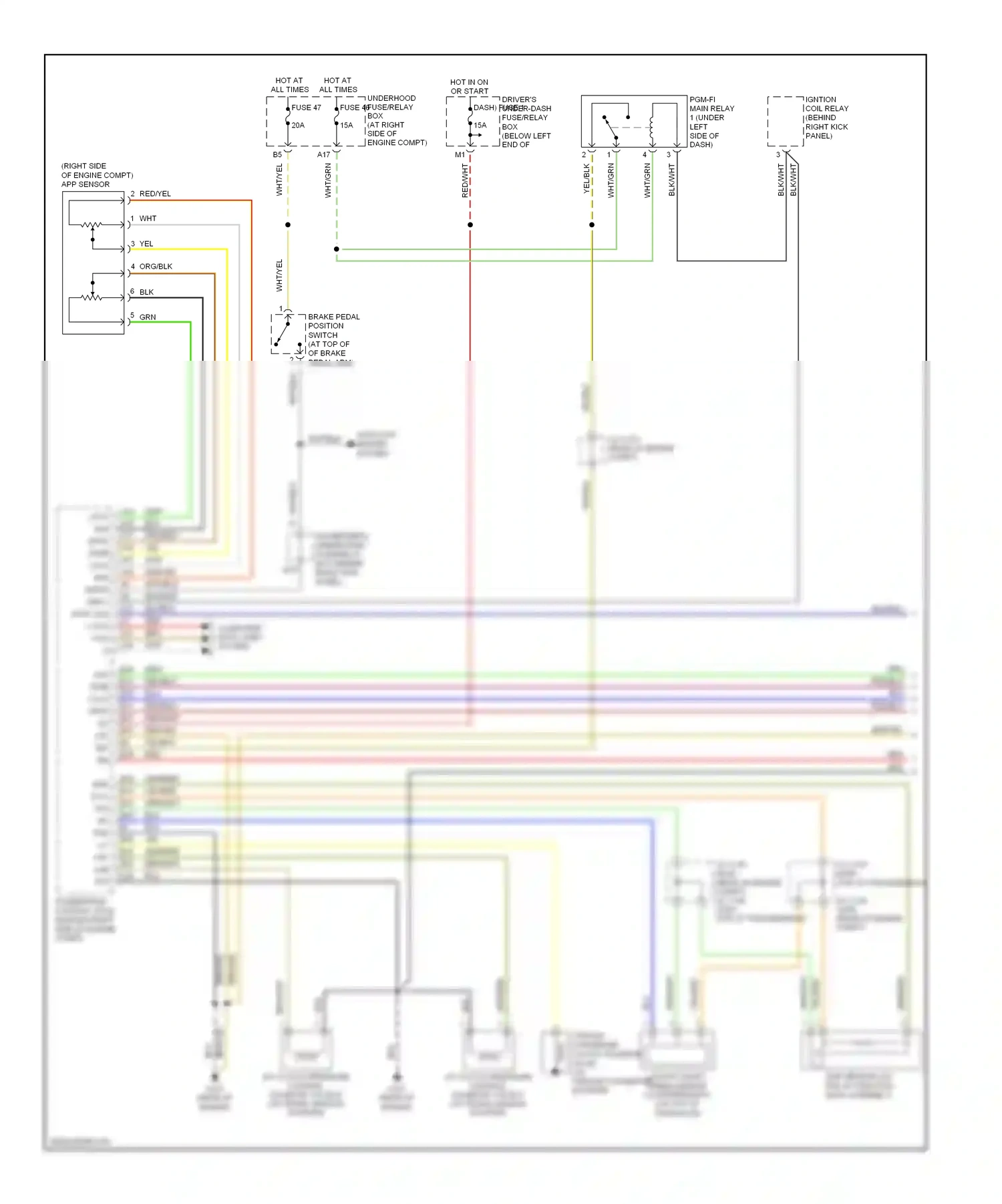Honda Pilot I facelift (2005-2008) map wiring diagram  (1 of 2)