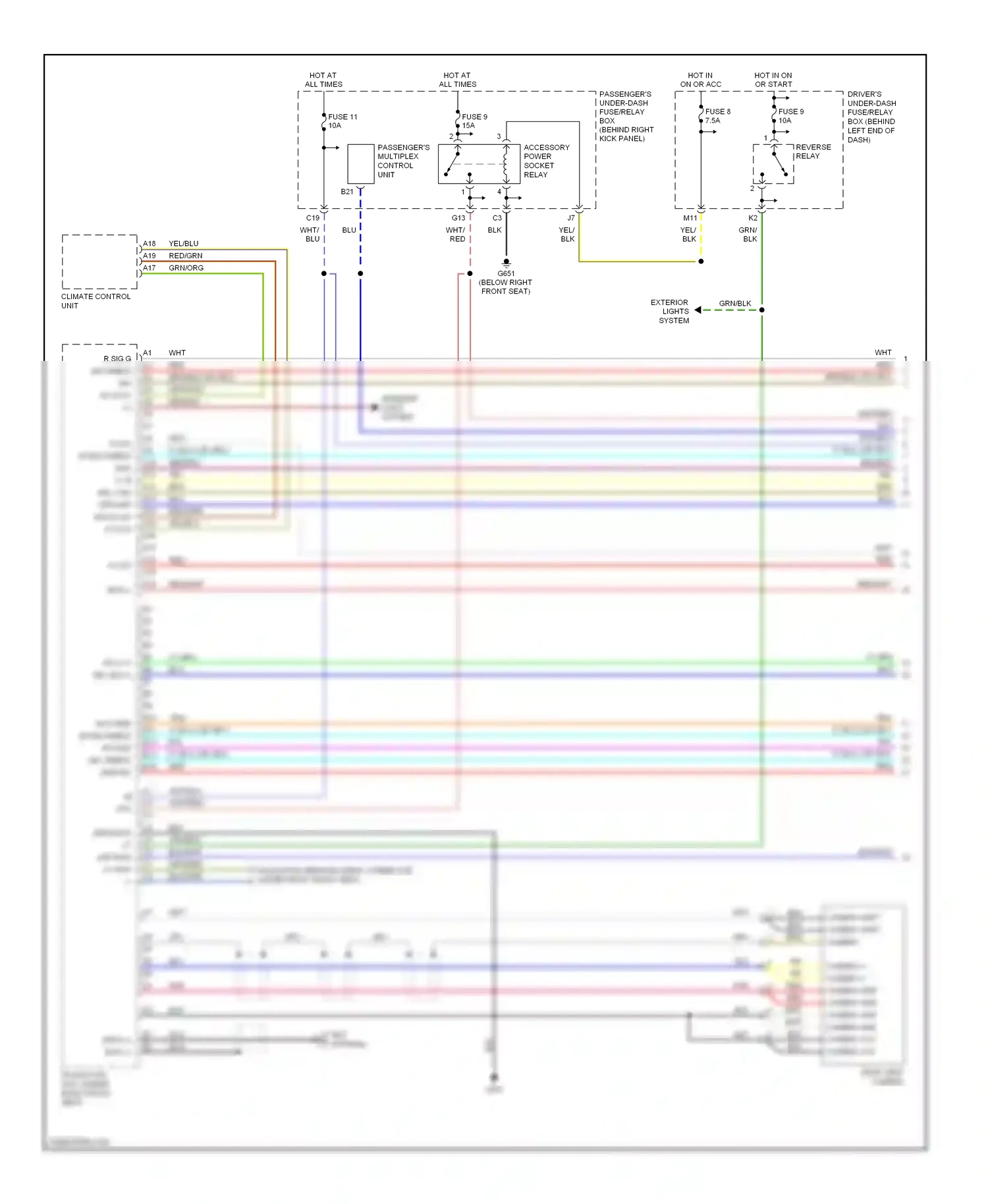 Wiring diagram passenger's multiplex control unit for Honda Pilot I facelift (2005-2008) (9 of 25)