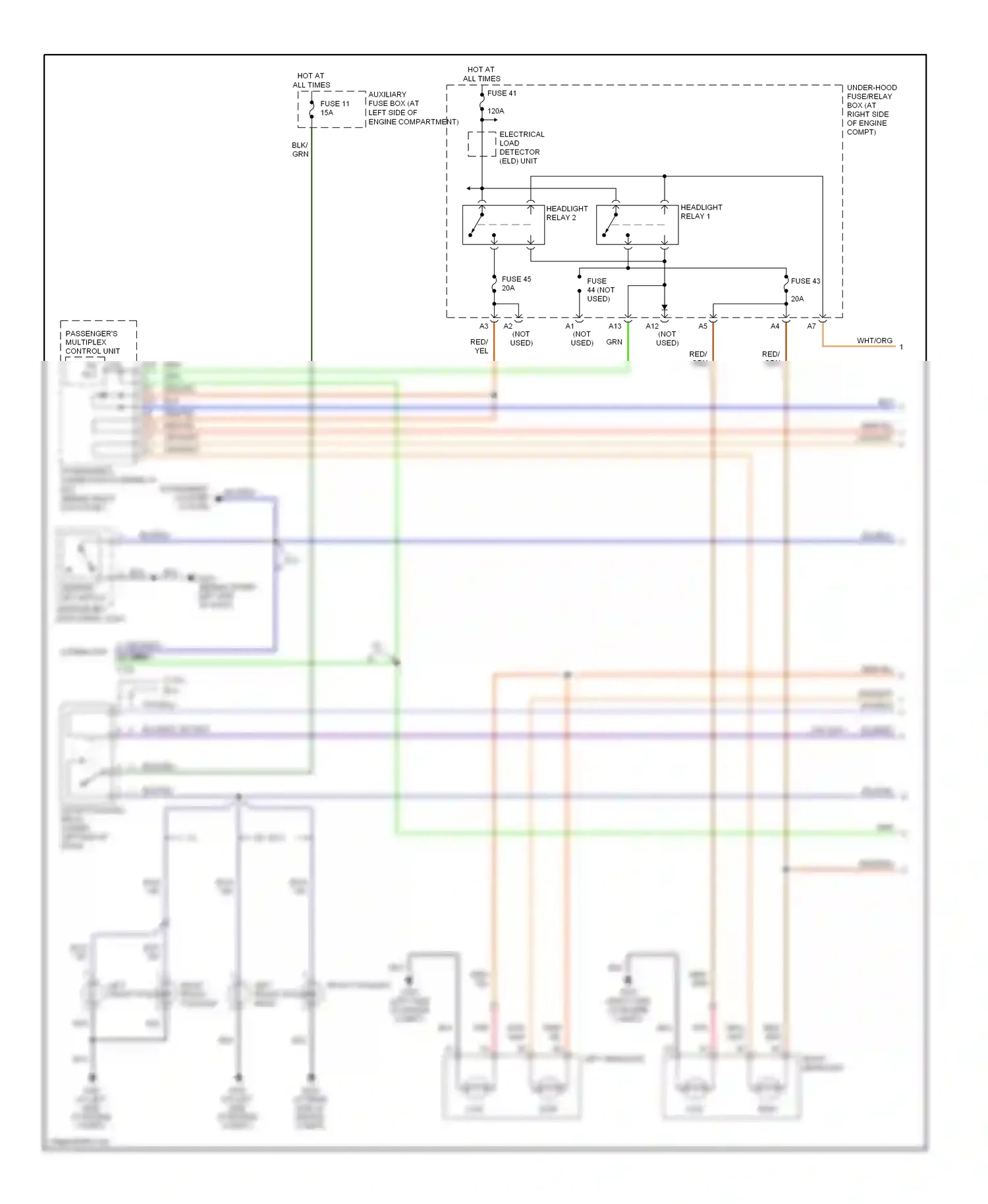 Honda Pilot I facelift (2005-2008) red/grn wiring diagram  (12 of 25)
