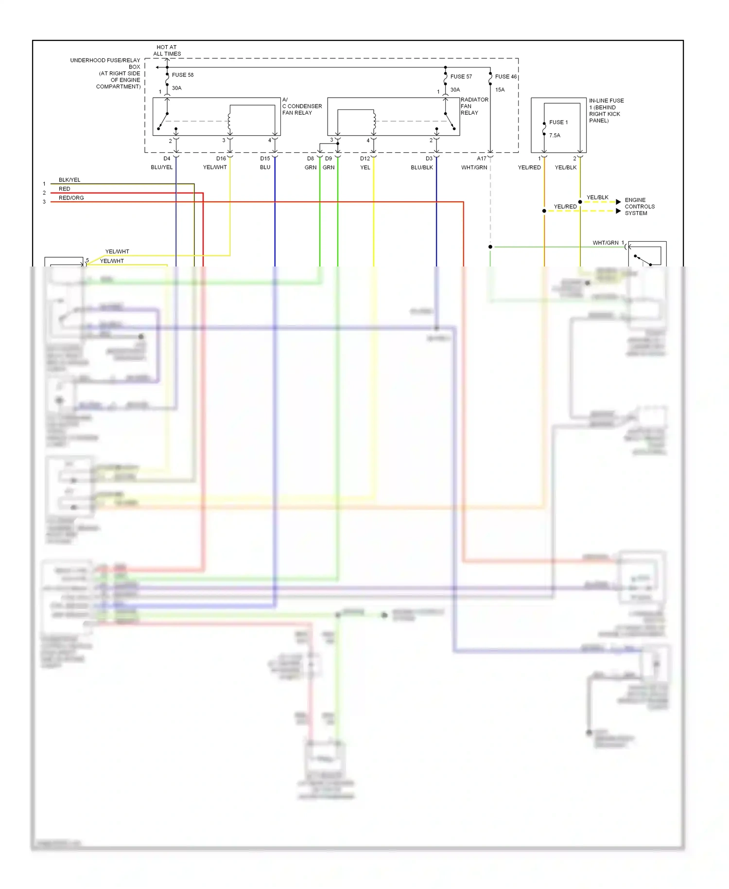 Wiring diagram relay ctrl fan ctrl a/c on in relay ctrl fan ctrl sensor gnd sensor in for Honda Pilot I facelift (2005-2008) (1 of 1)