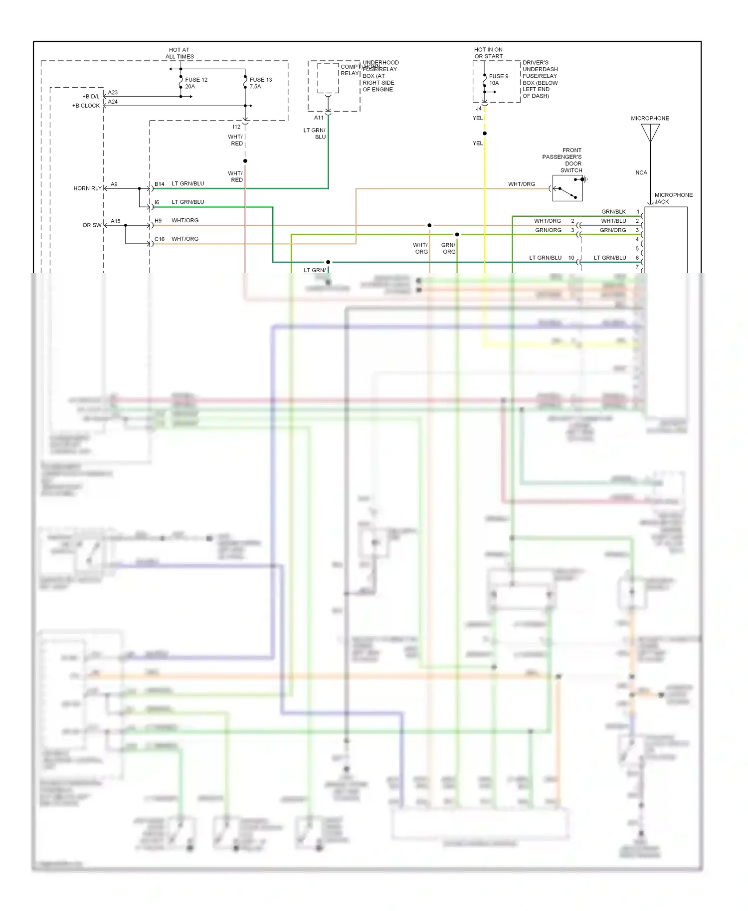 Wiring diagram security control unit for Honda Pilot I facelift (2005-2008) (1 of 1)