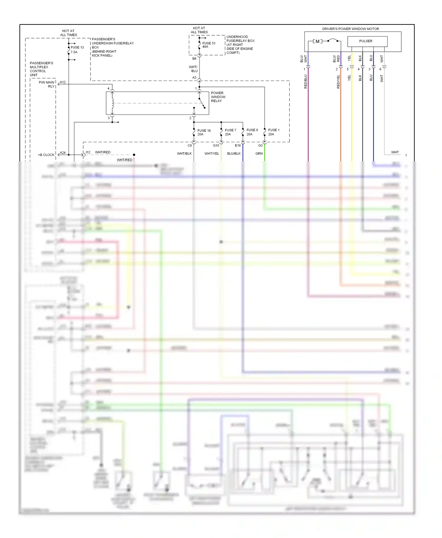 Wiring diagram wht/yel for Honda Pilot I facelift (2005-2008) (6 of 16)