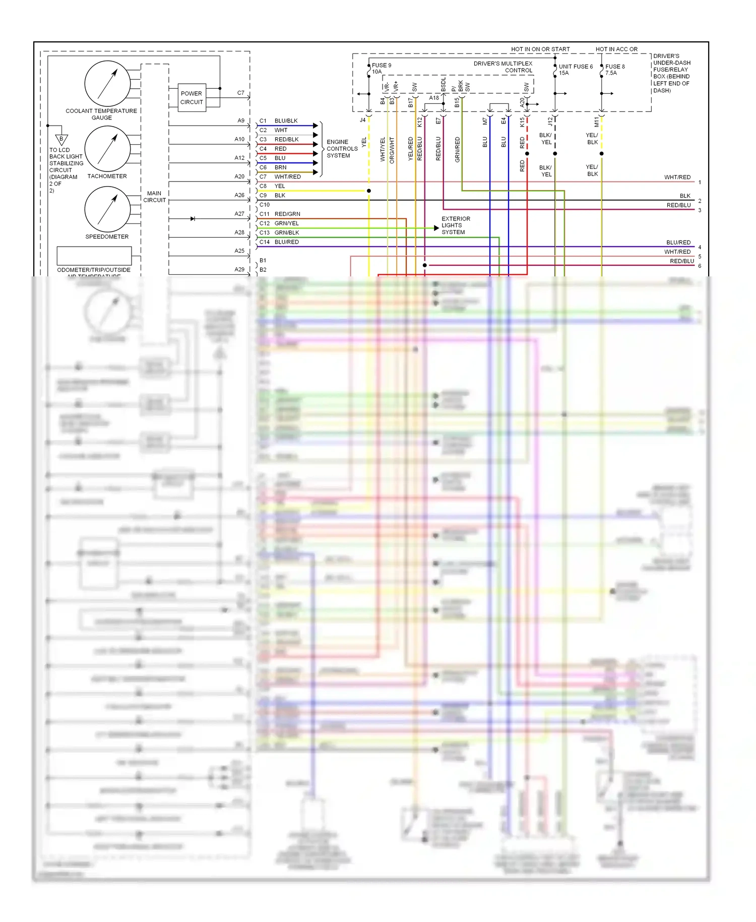 Wiring diagram blu/wht for Honda Pilot I (2002-2005) (13 of 26)