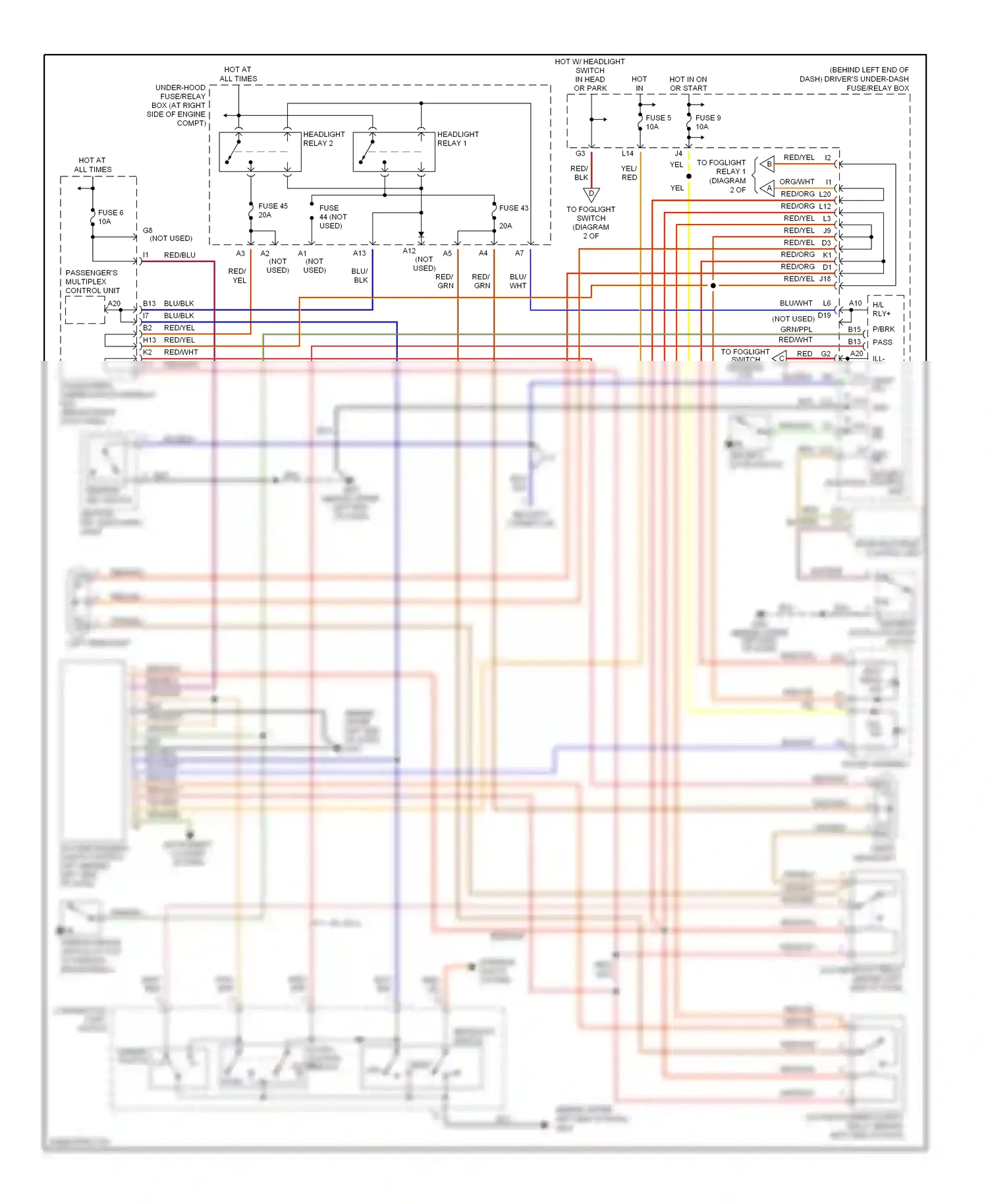 Wiring diagram combination light switch for Honda Pilot I (2002-2005) (3 of 6)