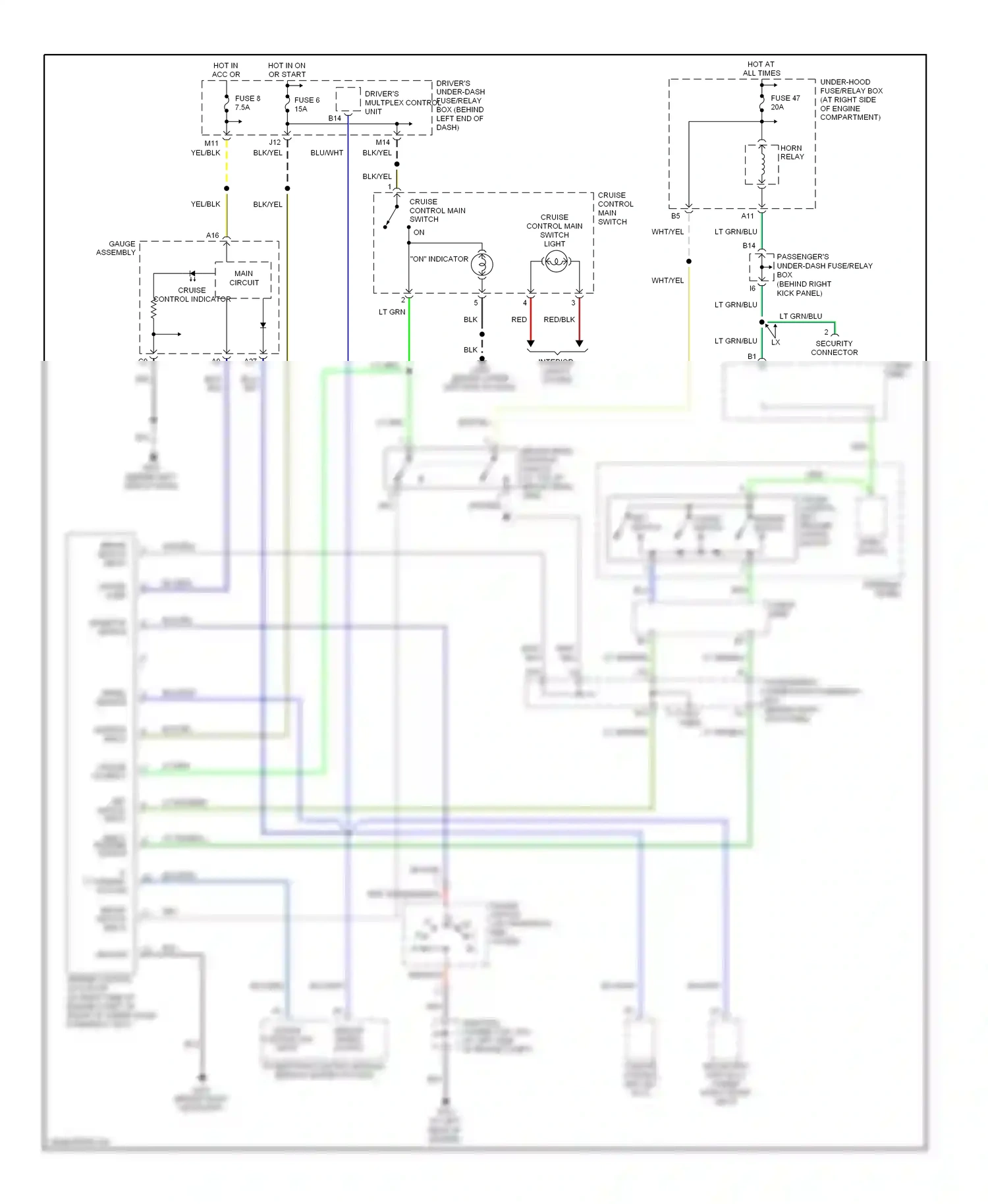 Wiring diagram cruise control main switch light for Honda Pilot I (2002-2005) (1 of 1)