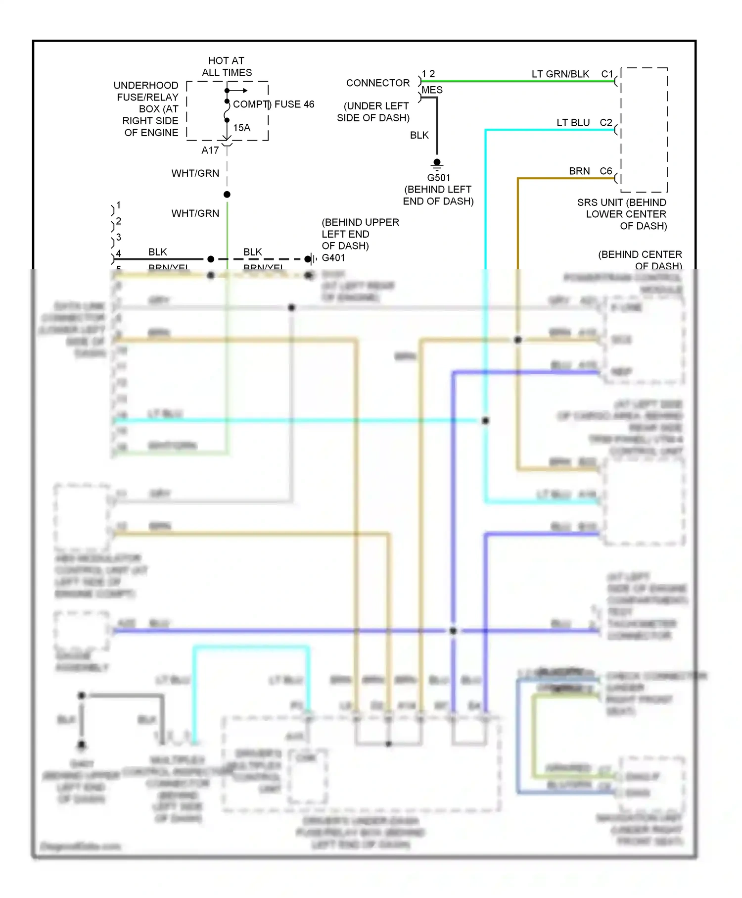 Wiring diagram driver's multiplex control unit chk for Honda Pilot I (2002-2005) (1 of 1)