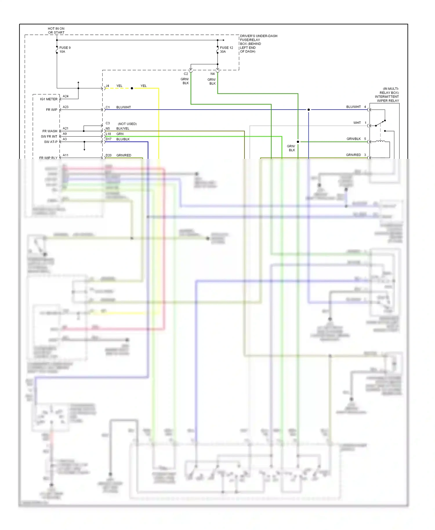 Wiring diagram driver's multiplex control unit for Honda Pilot I (2002-2005) (12 of 20)