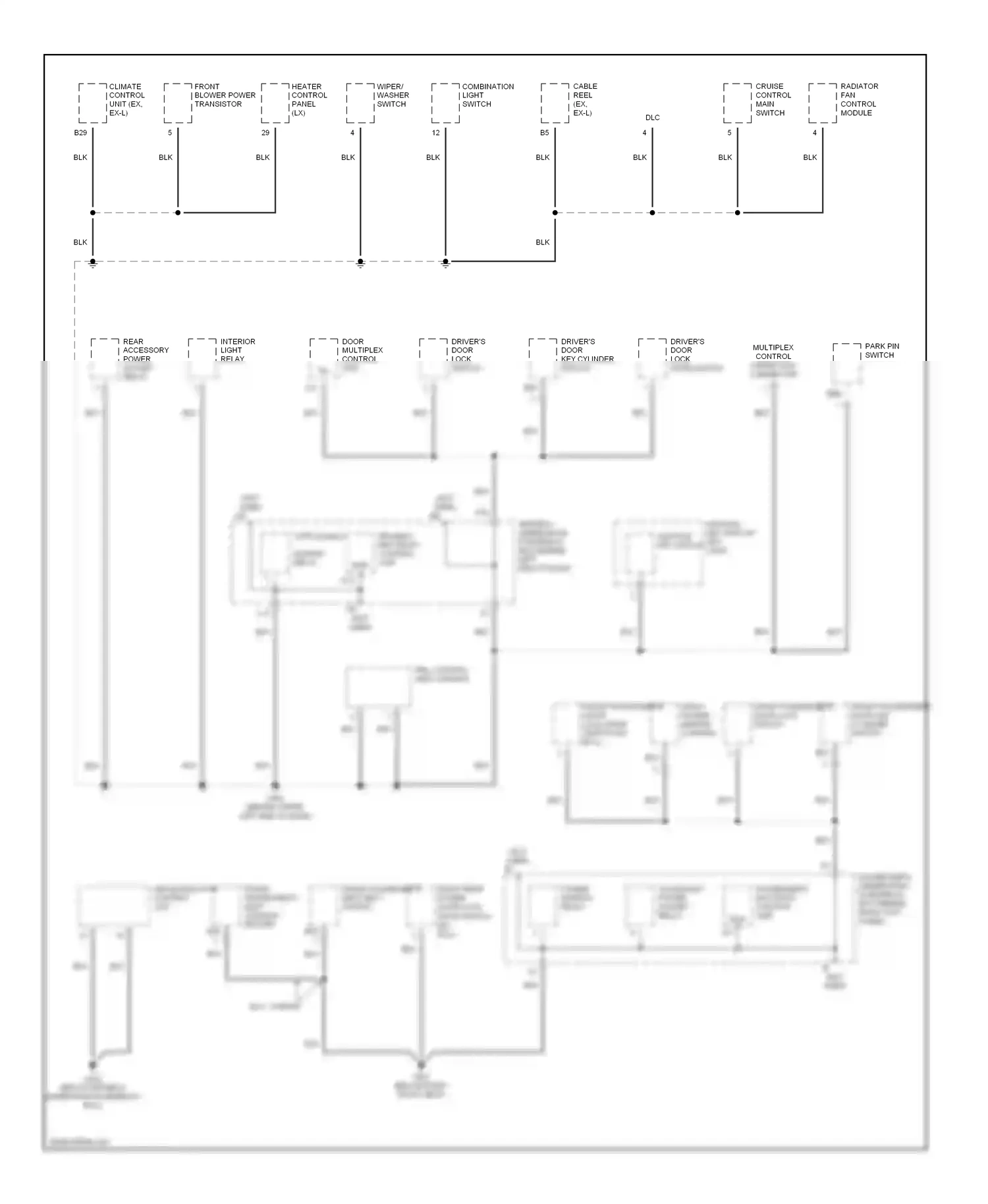 Wiring diagram front blower power transistor for Honda Pilot I (2002-2005) (1 of 1)