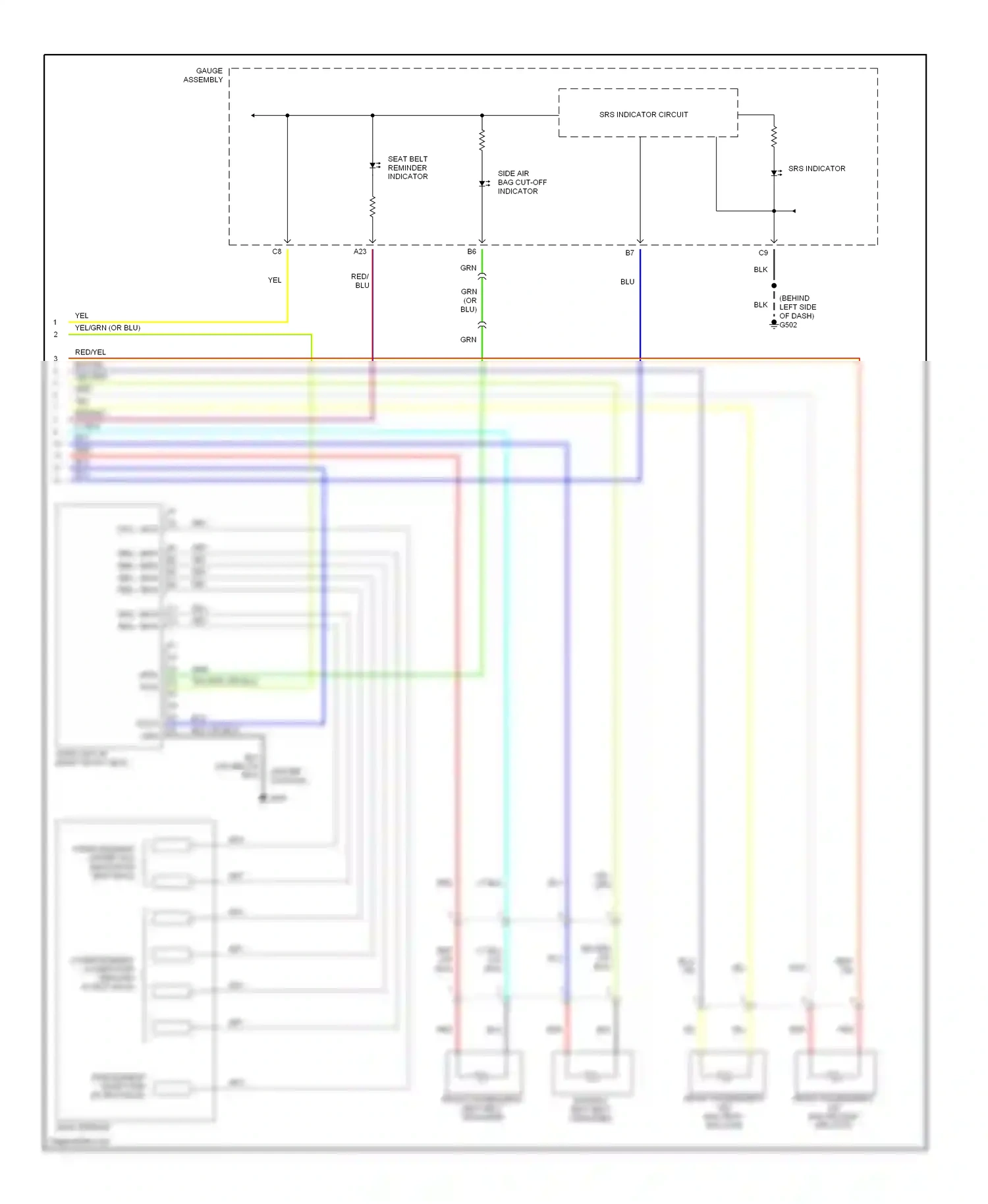 Wiring diagram front passenger's air bag second inflator for Honda Pilot I (2002-2005) (1 of 1)