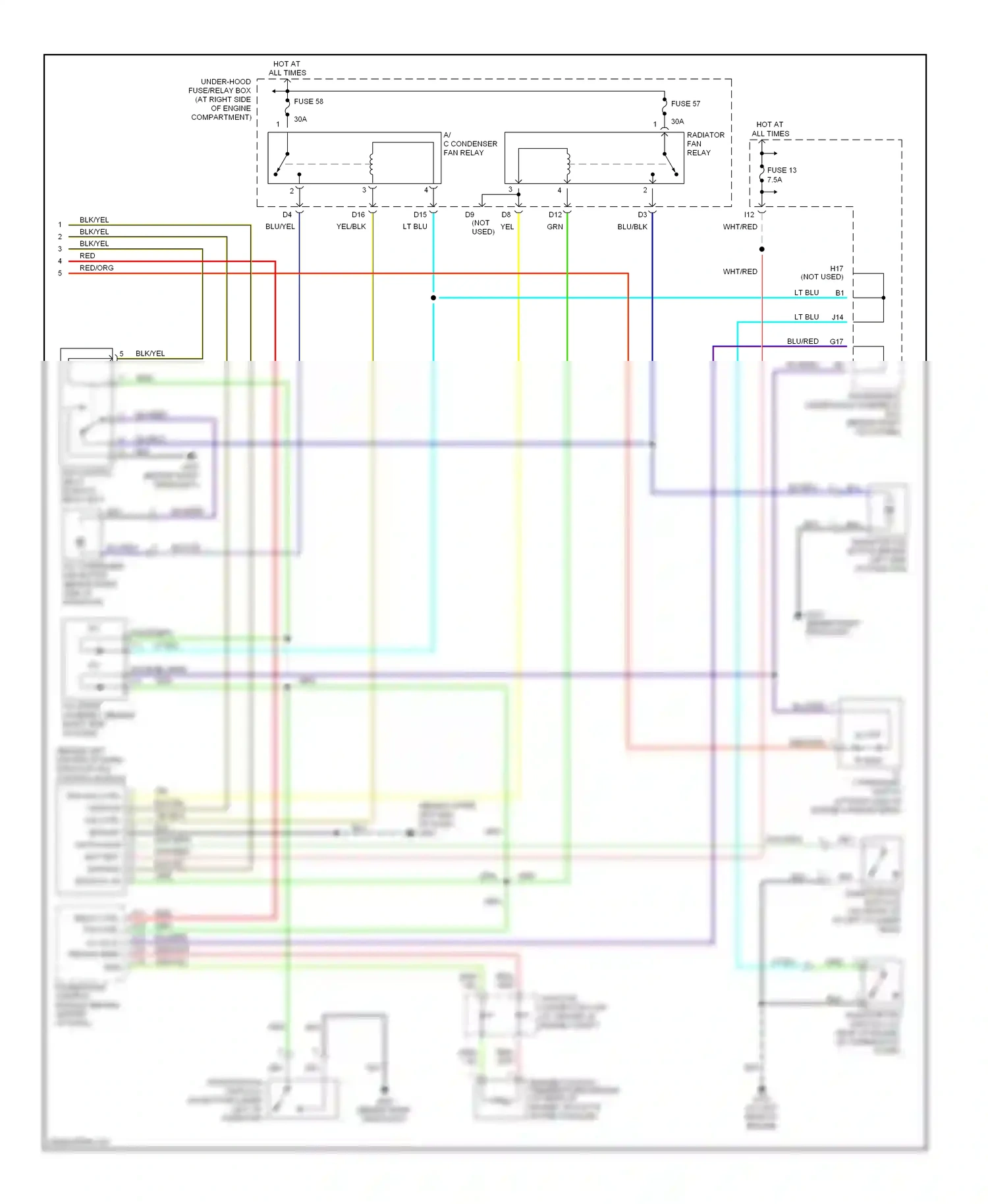 Wiring diagram grn/yel for Honda Pilot I (2002-2005) (9 of 20)