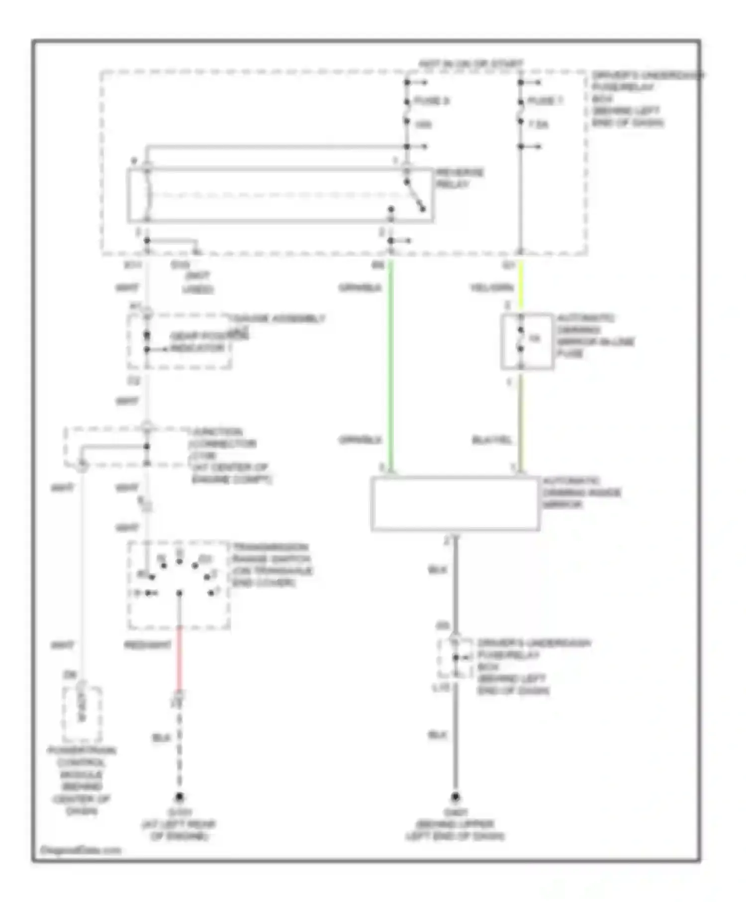 Wiring diagram automatic dimming inside mirror for Honda Pilot I (2002-2005)
