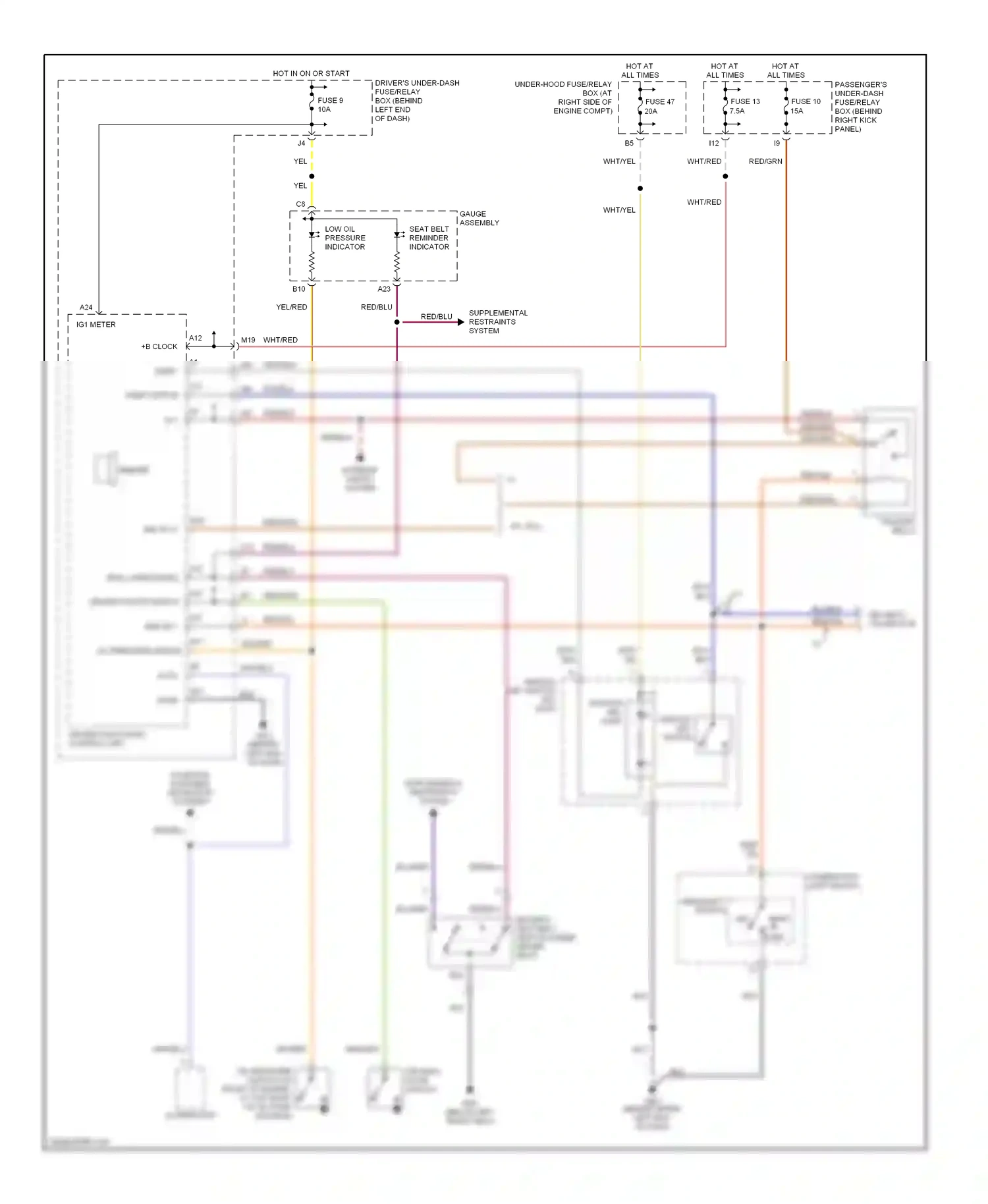 Wiring diagram ignition key switch/ key light for Honda Pilot I (2002-2005) (5 of 5)
