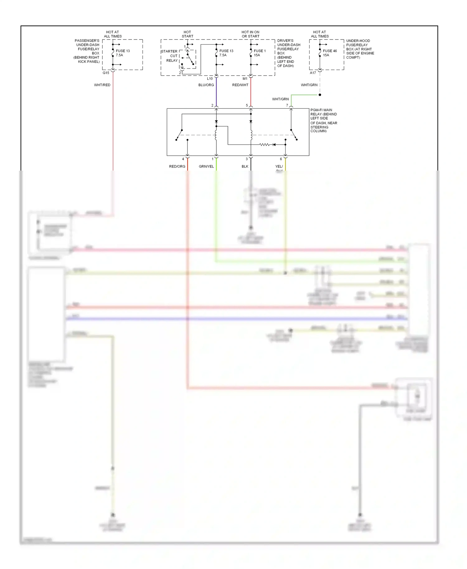 Wiring diagram immobilizer system indicator for Honda Pilot I (2002-2005) (1 of 2)
