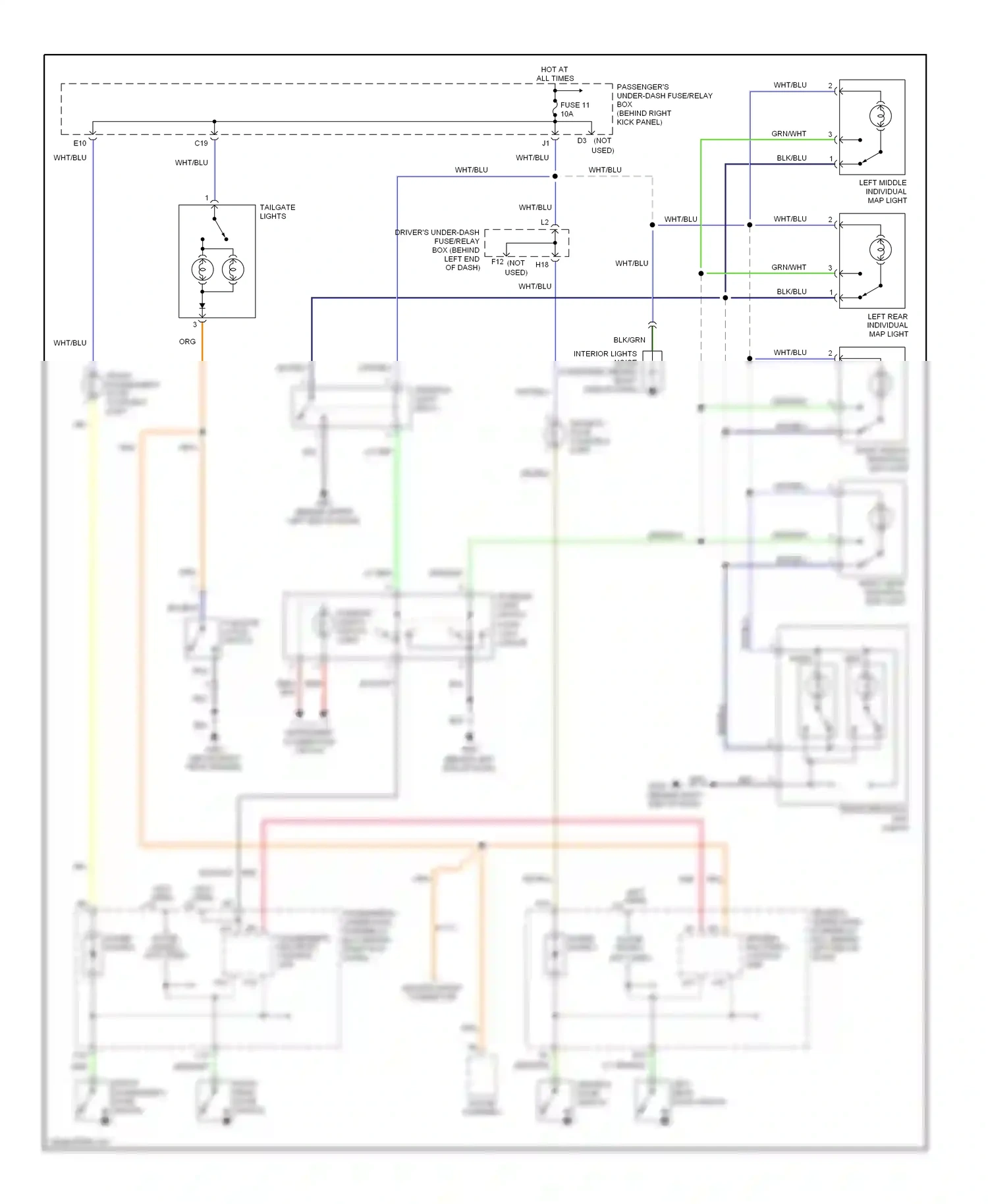 Wiring diagram in-line diode 2 for Honda Pilot I (2002-2005) (1 of 1)