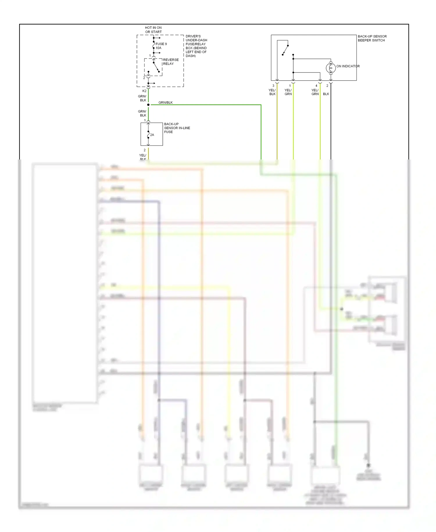 Wiring diagram left corner sensor for Honda Pilot I (2002-2005) (1 of 1)