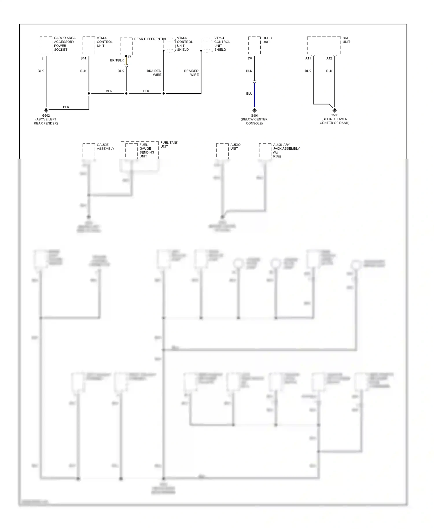 Wiring diagram license plate light for Honda Pilot I (2002-2005) (2 of 2)