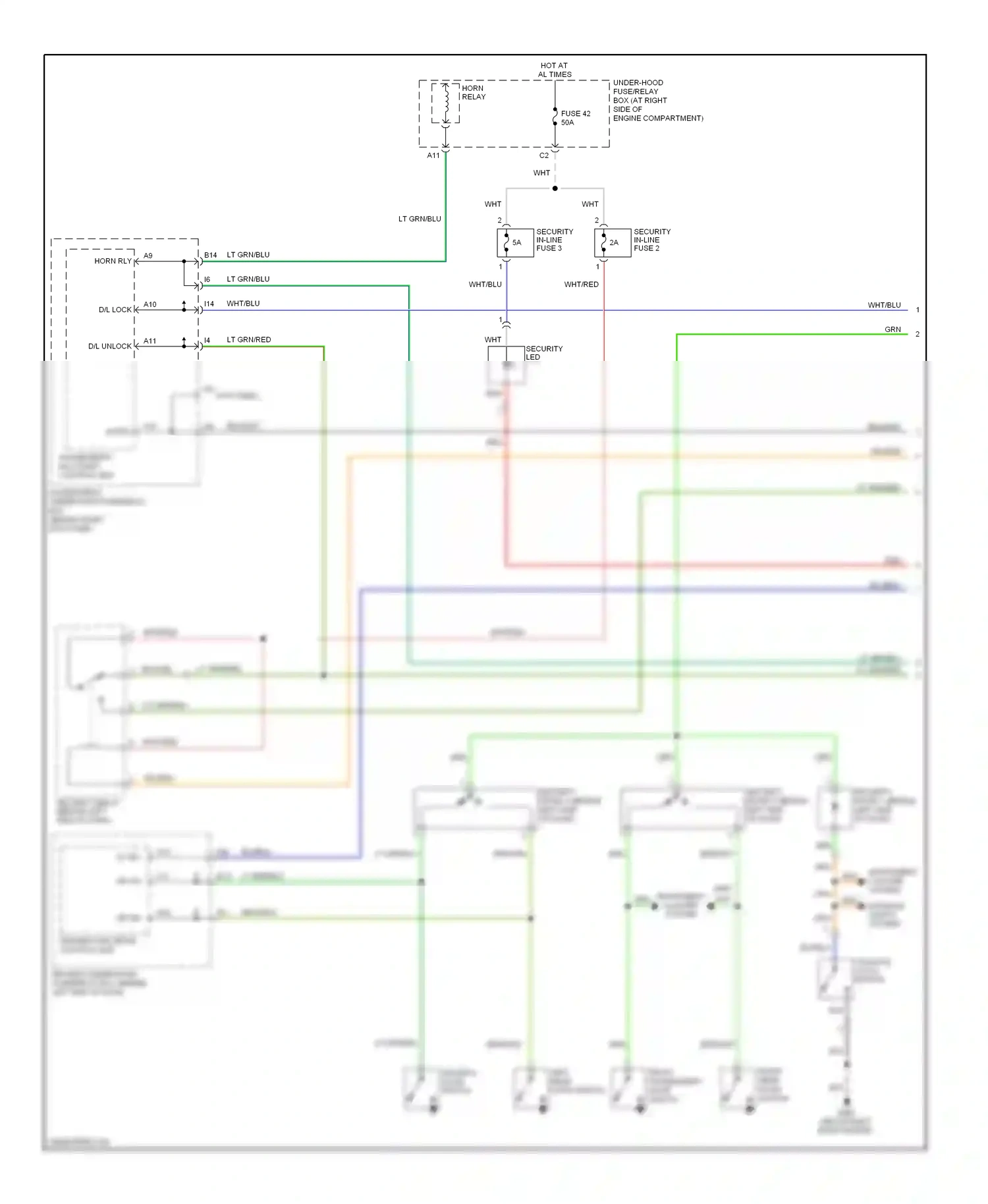 Wiring diagram lt grn/red for Honda Pilot I (2002-2005) (3 of 7)