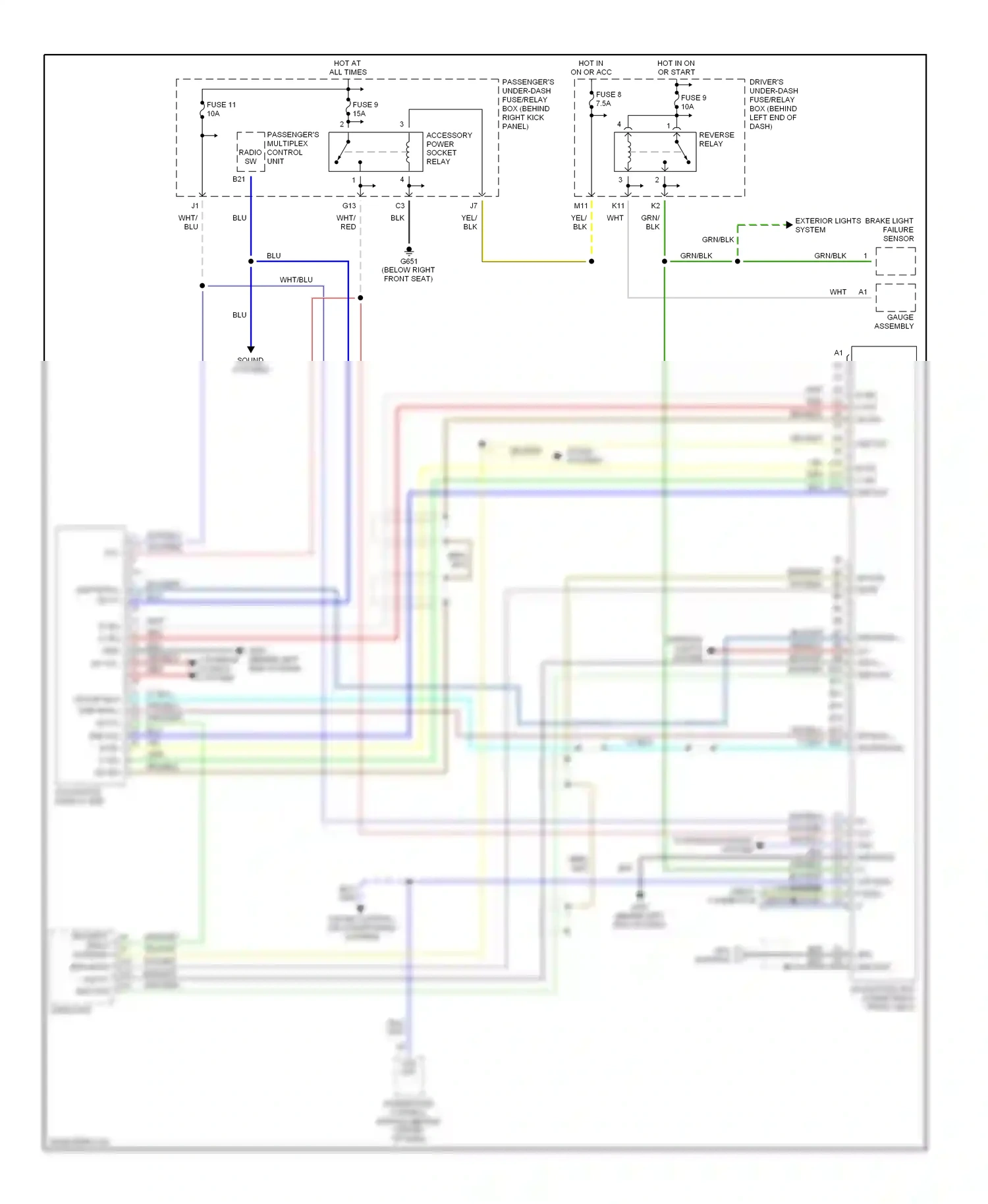 Wiring diagram passenger's multiplex control unit for Honda Pilot I (2002-2005) (9 of 19)