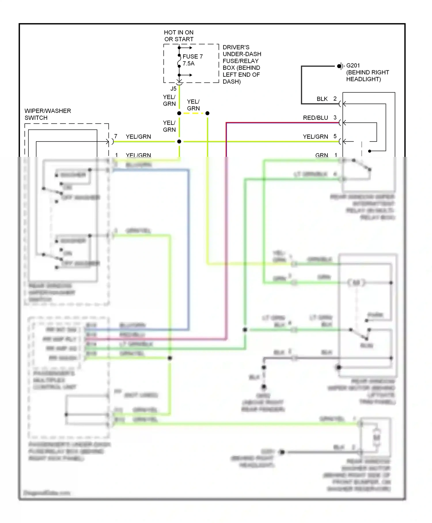 Wiring diagram run for Honda Pilot I (2002-2005) (2 of 2)