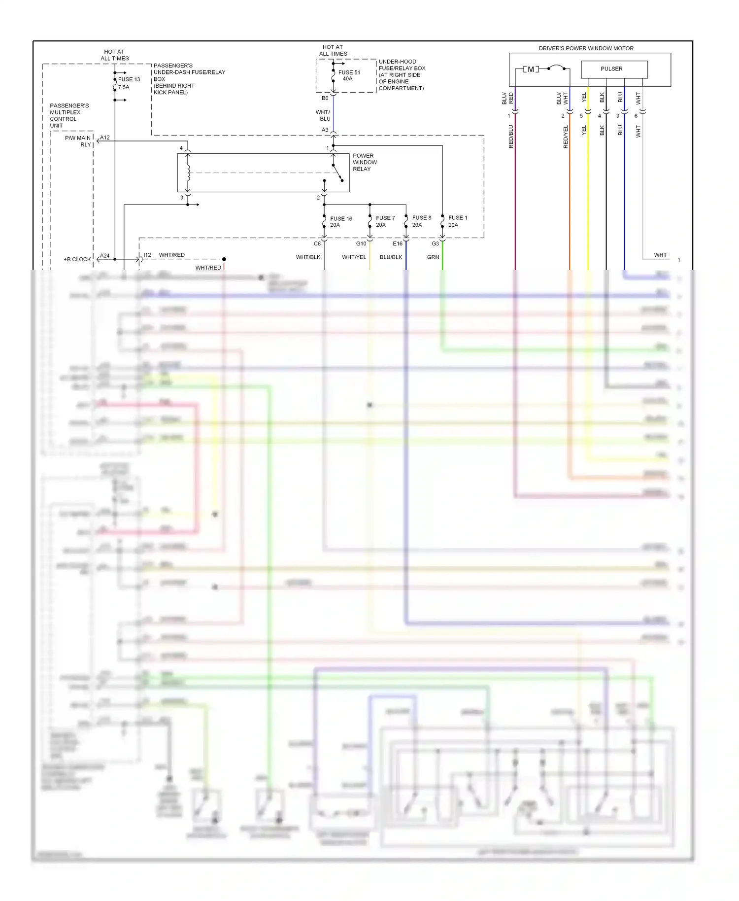 Wiring diagram wht/ blu for Honda Pilot I (2002-2005) (1 of 1)