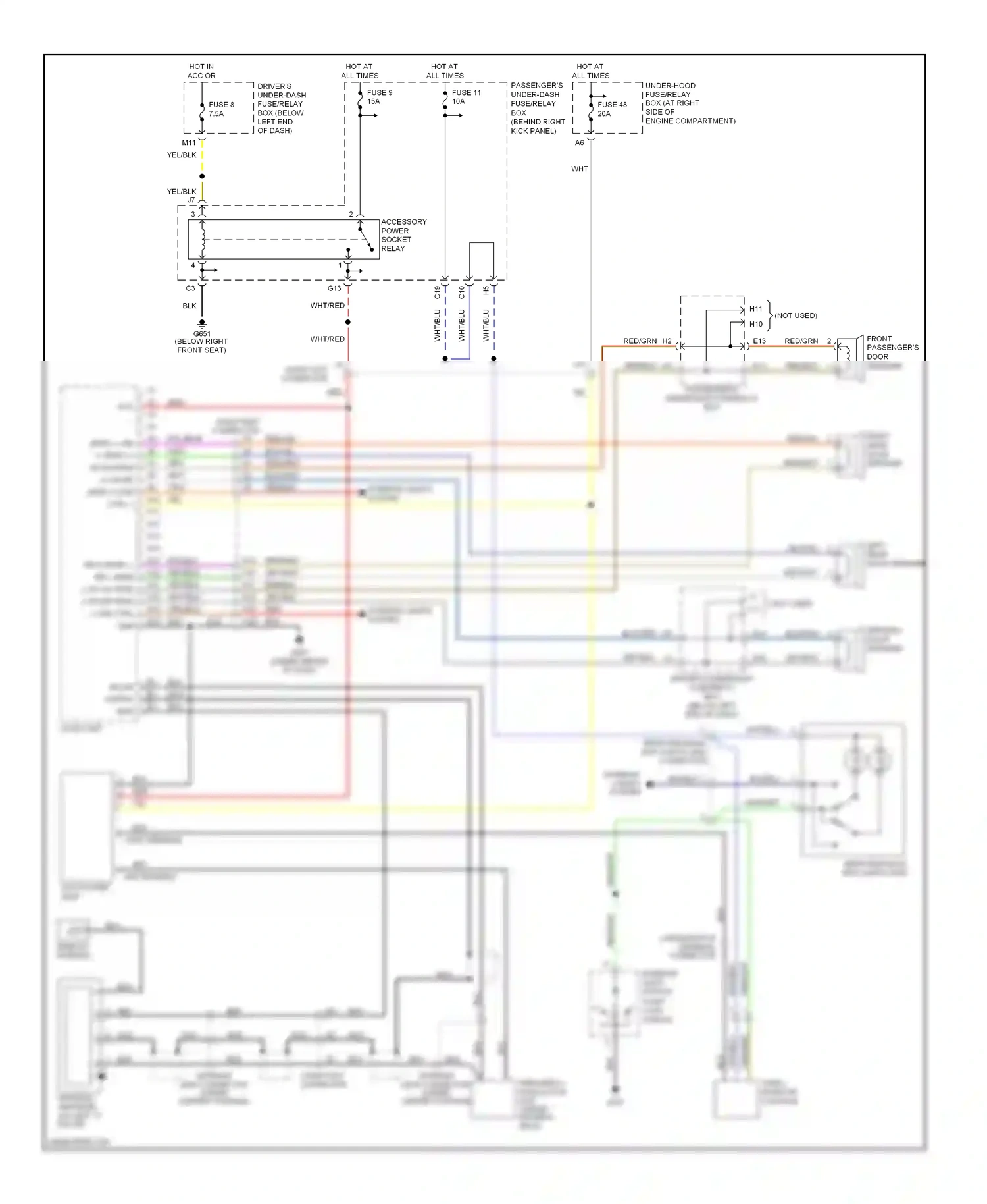 Wiring diagram accessory power socket relay for Honda Pilot I (2004-2009) (9 of 9)
