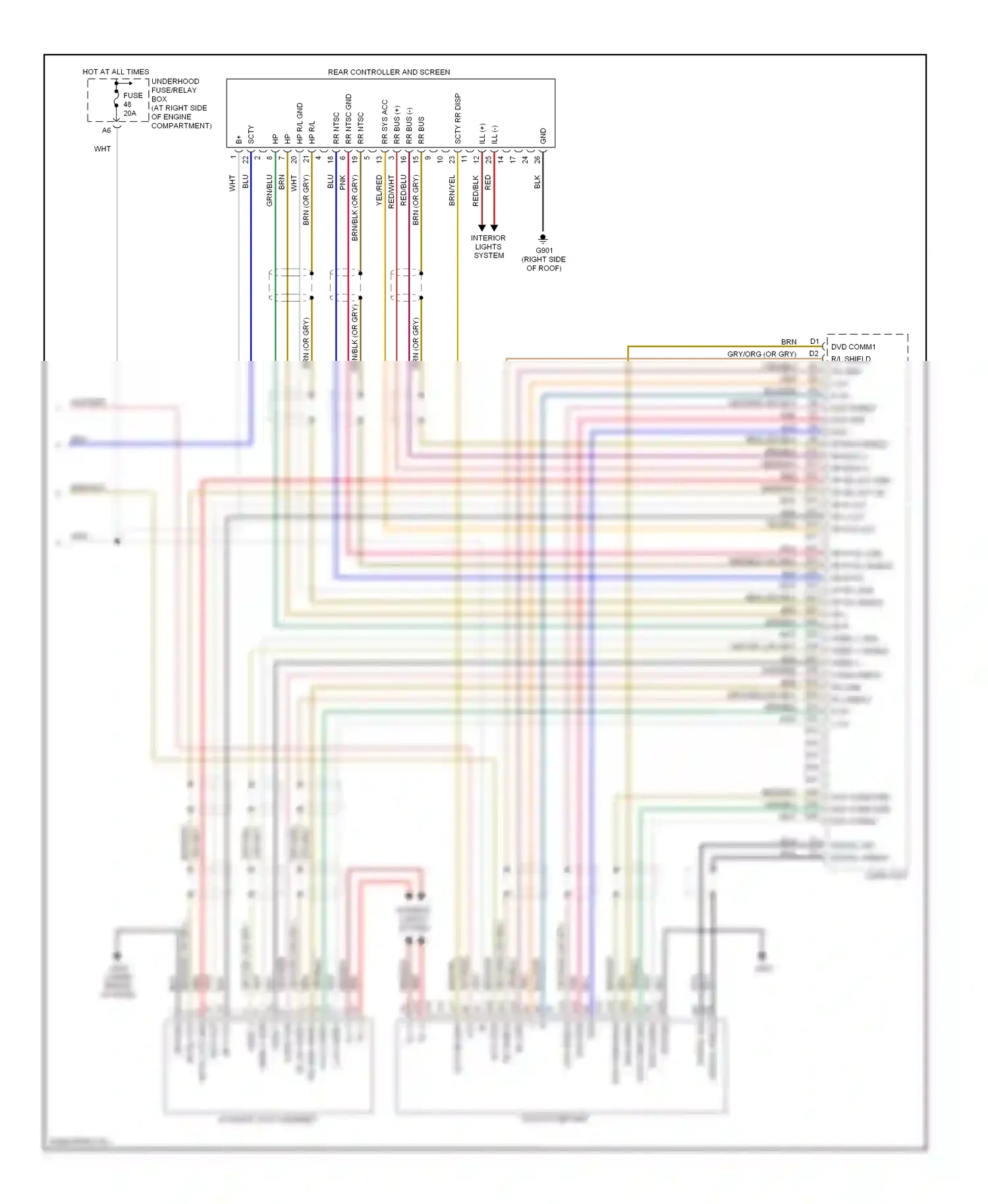 Wiring diagram auxiliary jack assembly for Honda Pilot I (2004-2009) (1 of 1)