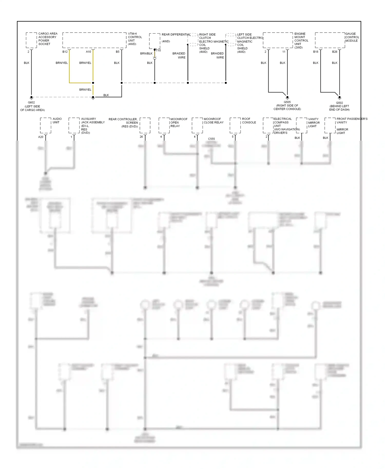 Wiring diagram brn/yel for Honda Pilot I (2004-2009) (25 of 28)