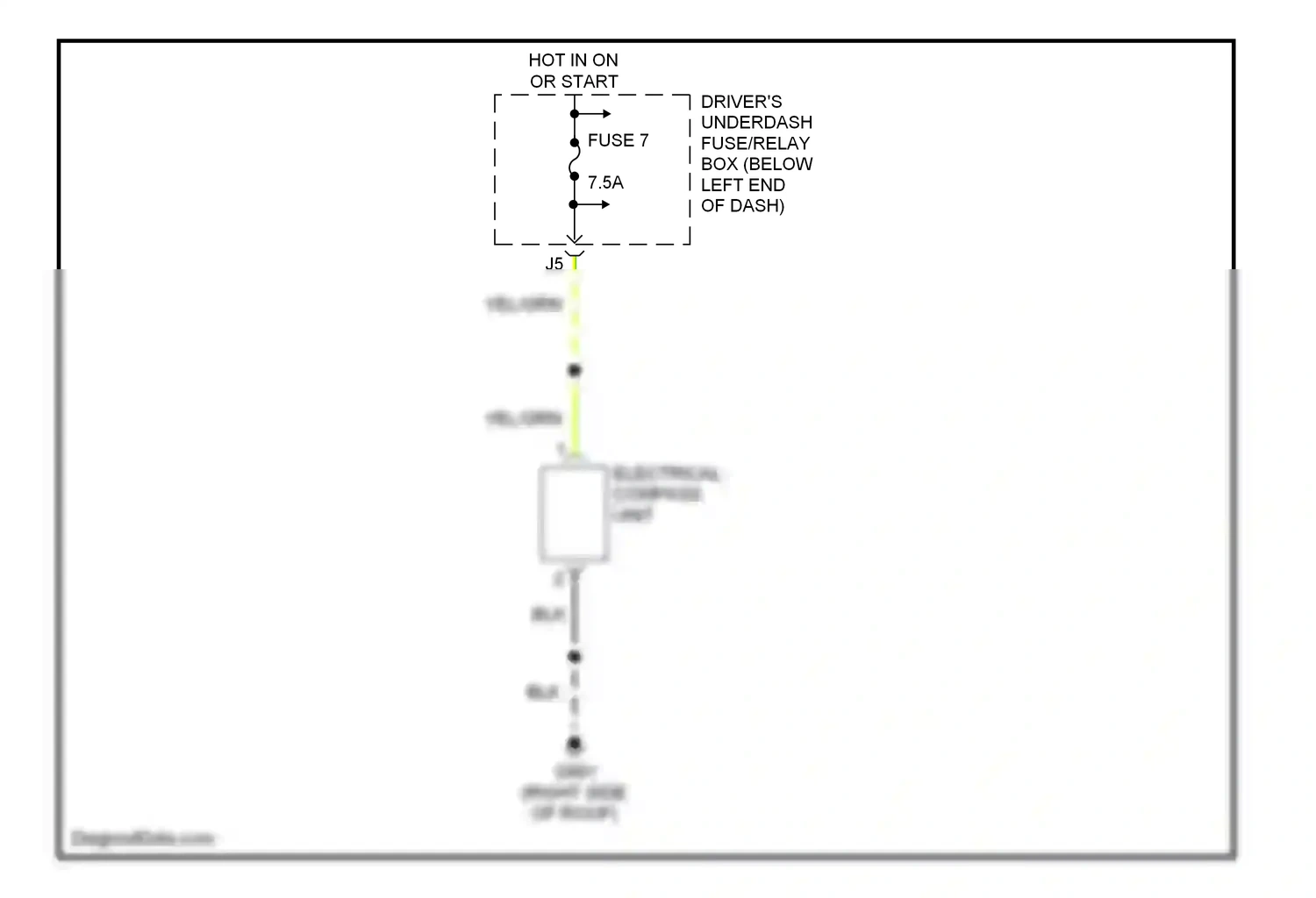 Wiring diagram electrical compass unit for Honda Pilot I (2004-2009) (1 of 1)