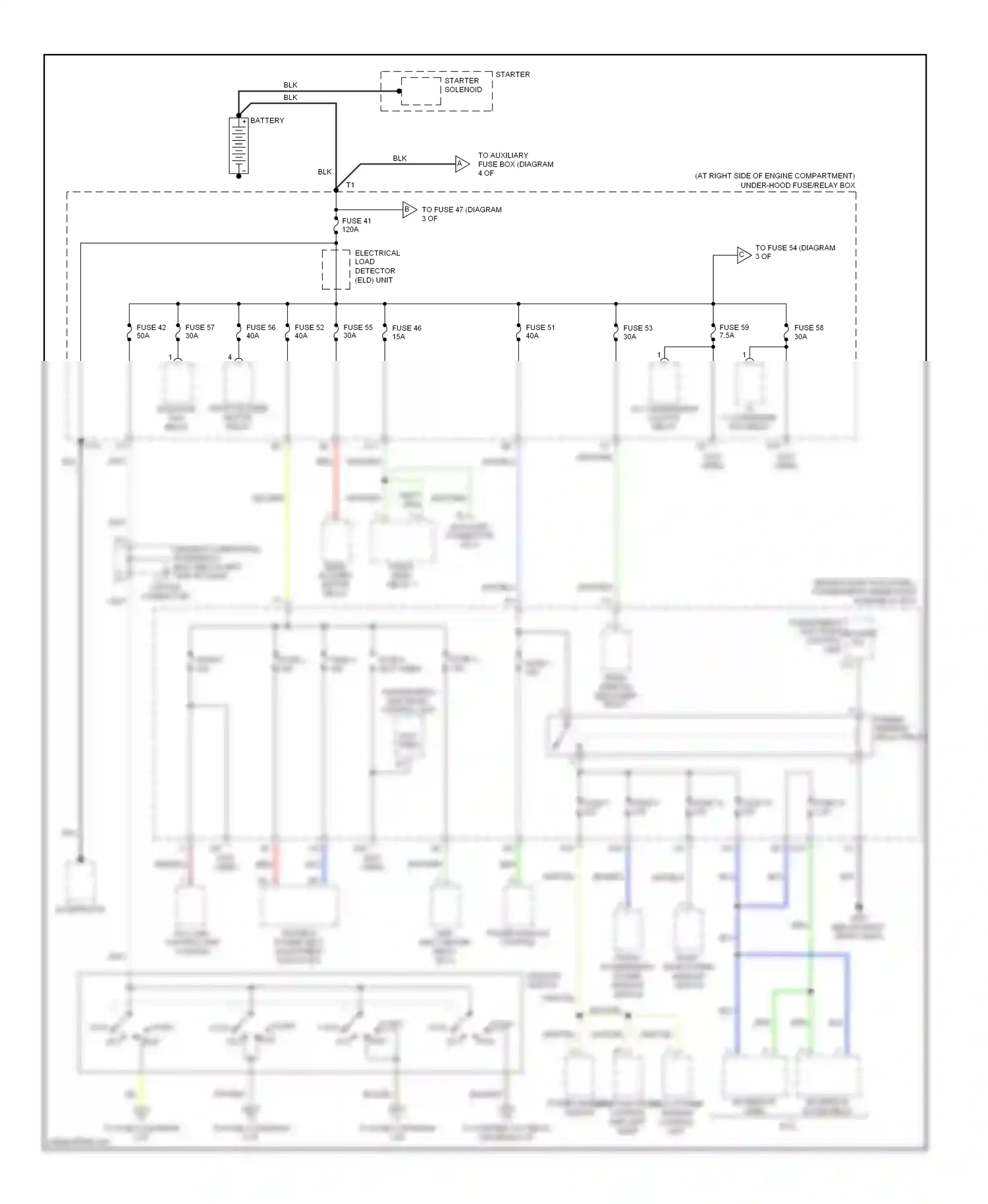 Wiring diagram fuse 42 for Honda Pilot I (2004-2009) (1 of 2)