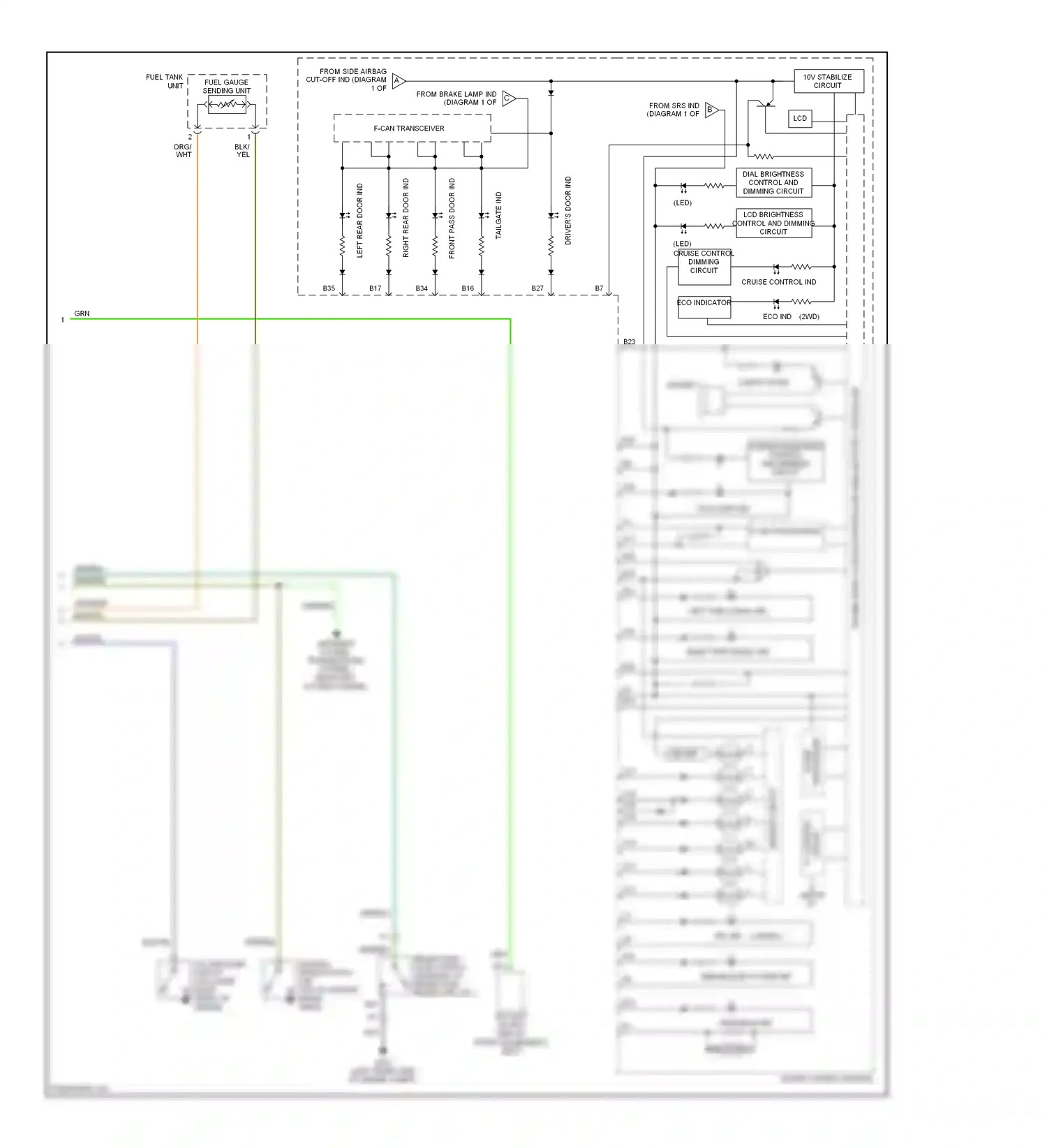 Wiring diagram gauge control module for Honda Pilot I (2004-2009) (15 of 24)