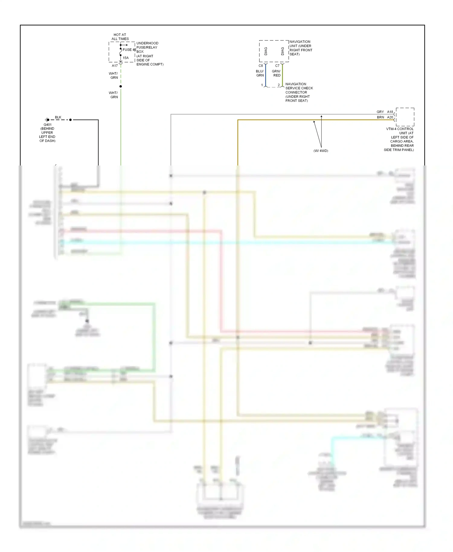 Wiring diagram immobilizer control unit- receiver for Honda Pilot I (2004-2009) (1 of 2)