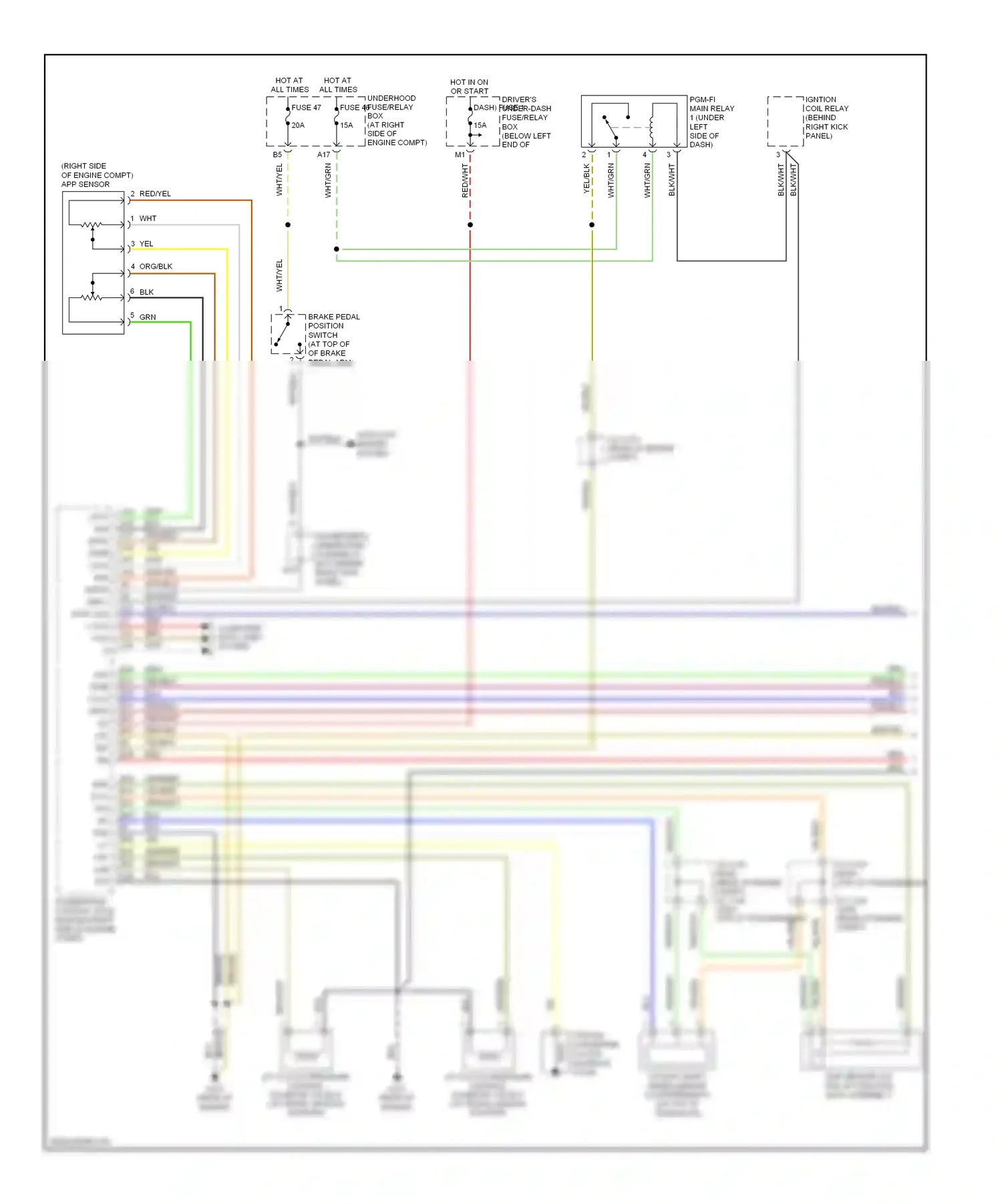 Honda Pilot I (2004-2009) map wiring diagram  (1 of 2)