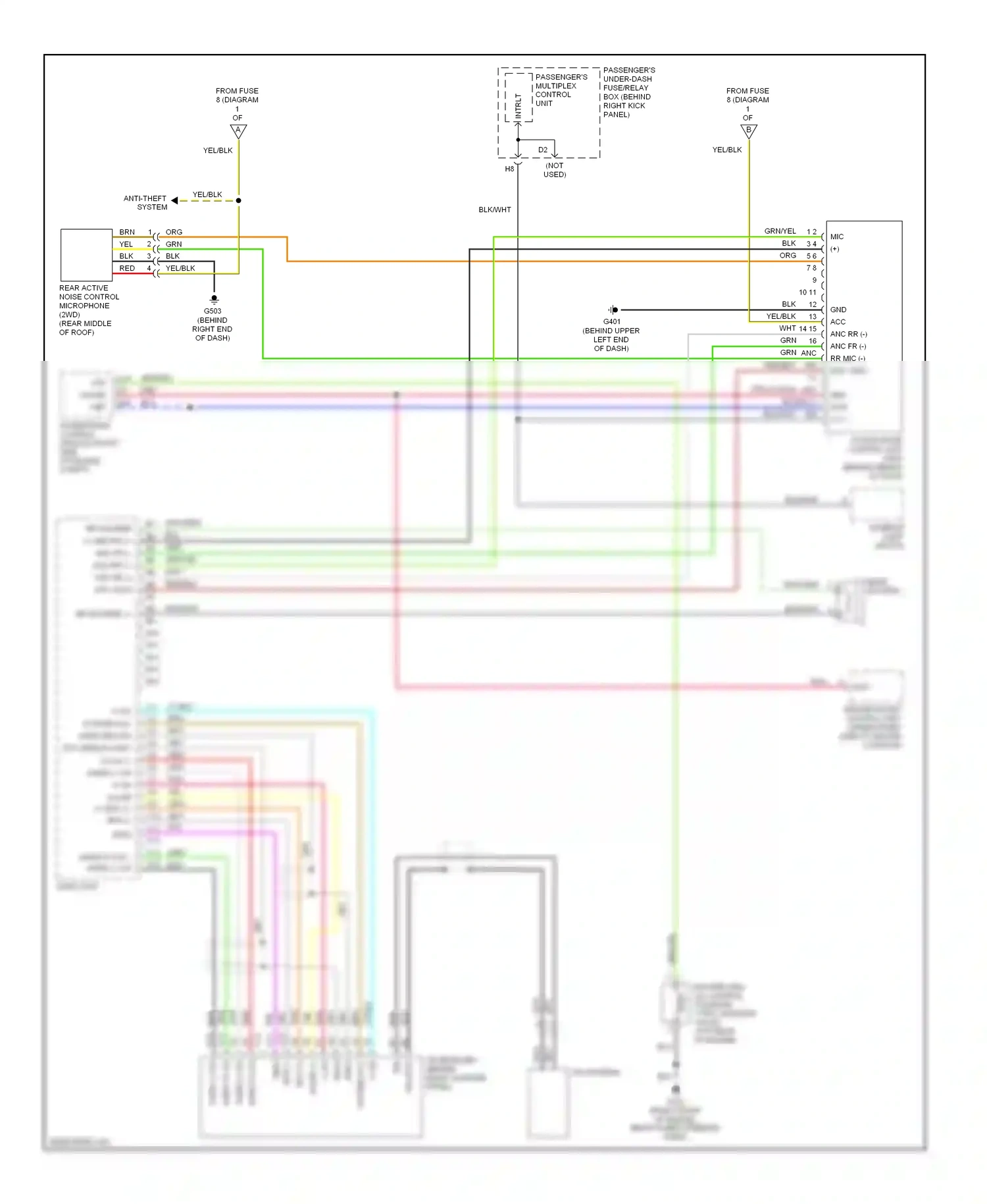 Wiring diagram passenger's multiplex control unit for Honda Pilot I (2004-2009) (19 of 27)