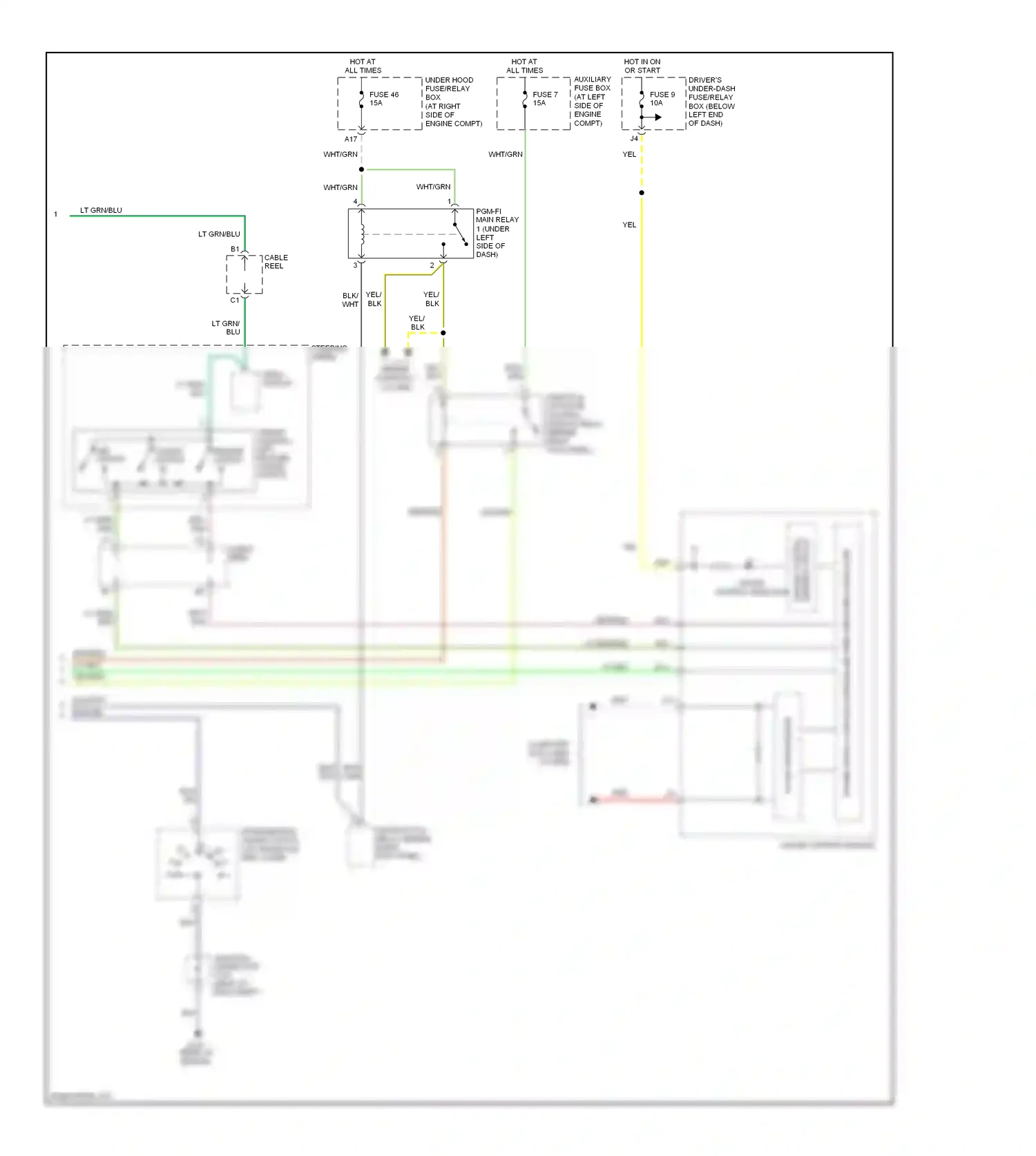 Wiring diagram power supply circuit/controller area network contoller for Honda Pilot I (2004-2009) (1 of 2)